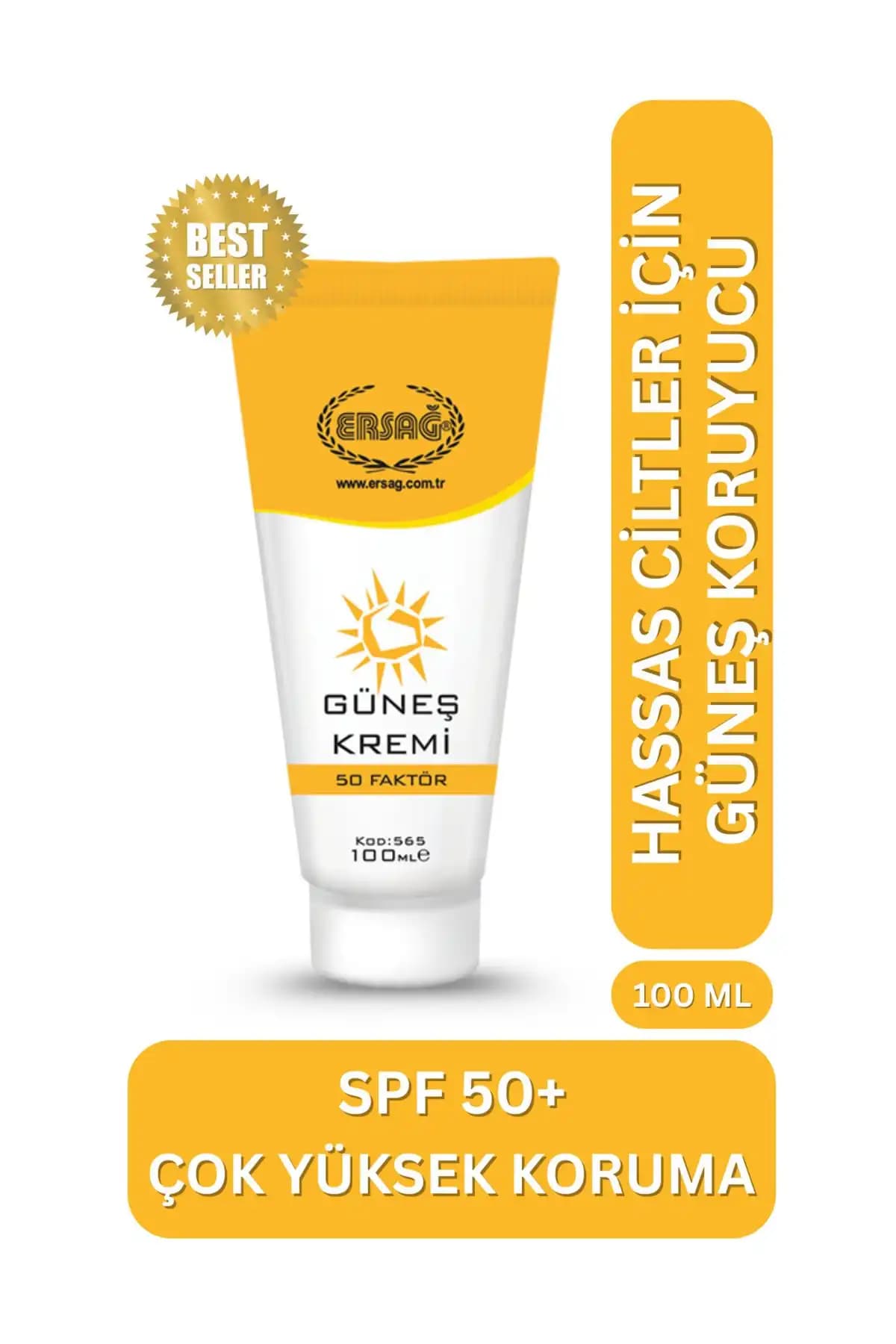 Ersağ Güneş Kremi 50 Faktör 100 ML: Günlük ve Dış Mekan Kullanımı İçin Güçlü Koruma