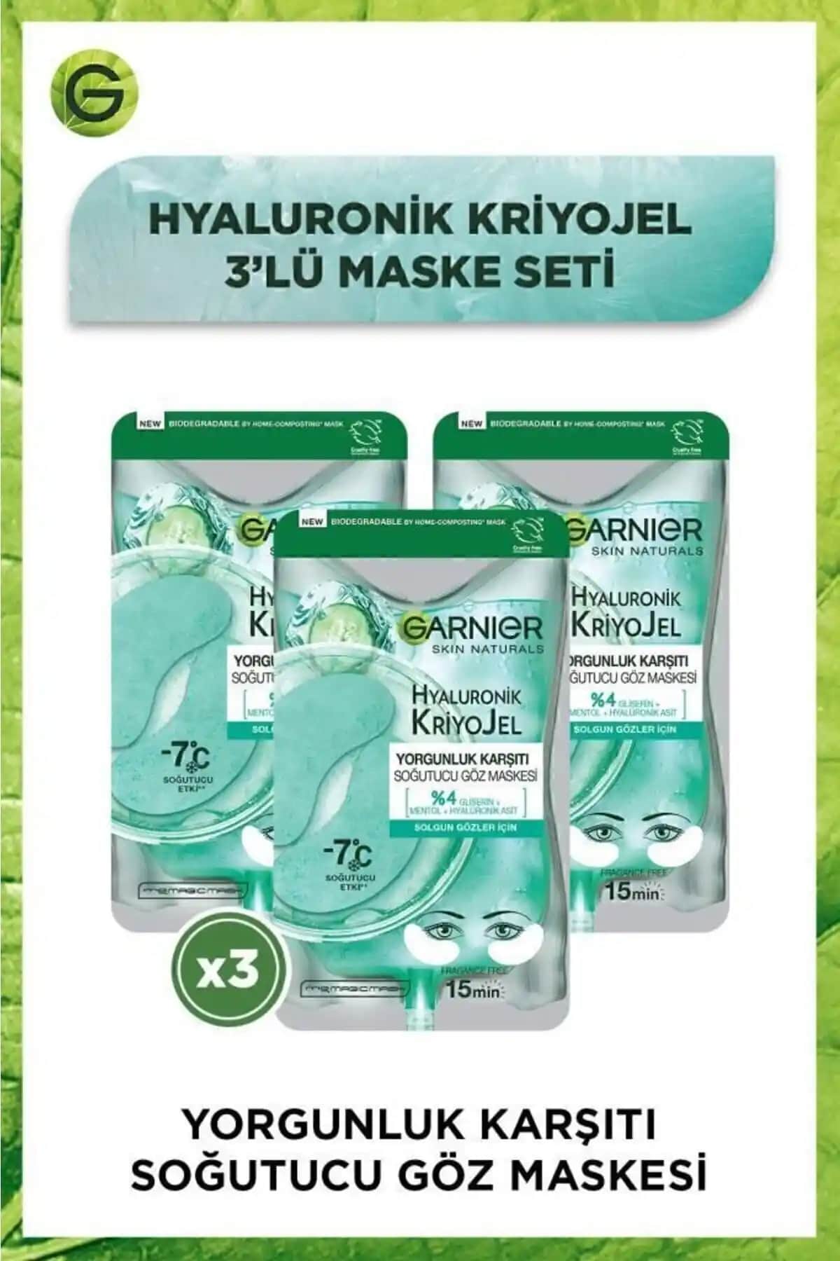 Garnier Soğutucu Göz Maskesi Hyaluronik Jel ile Ferahlatıcı ve Nemlendirici Bakım