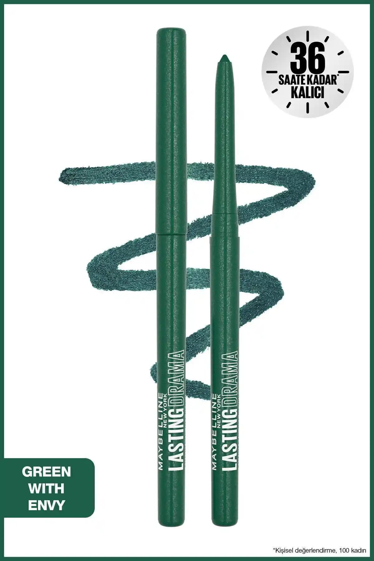 Maybelline Lasting Drama Göz Kalemi Karşılaştırması Yeşil ve Siyah Renkler