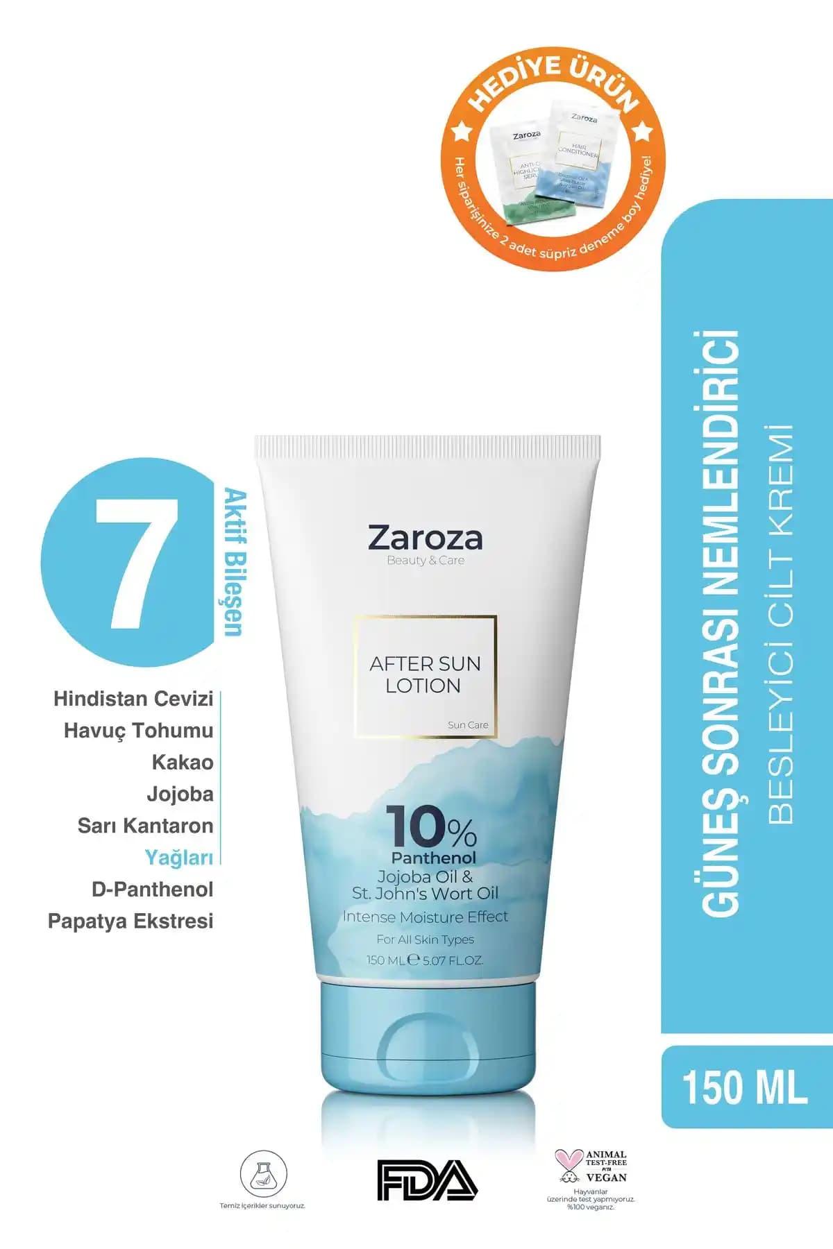 ZAROZA Güneş Sonrası Vücut Bakım Losyonu Doğal ve Güvenilir Nemlendirici Çözüm