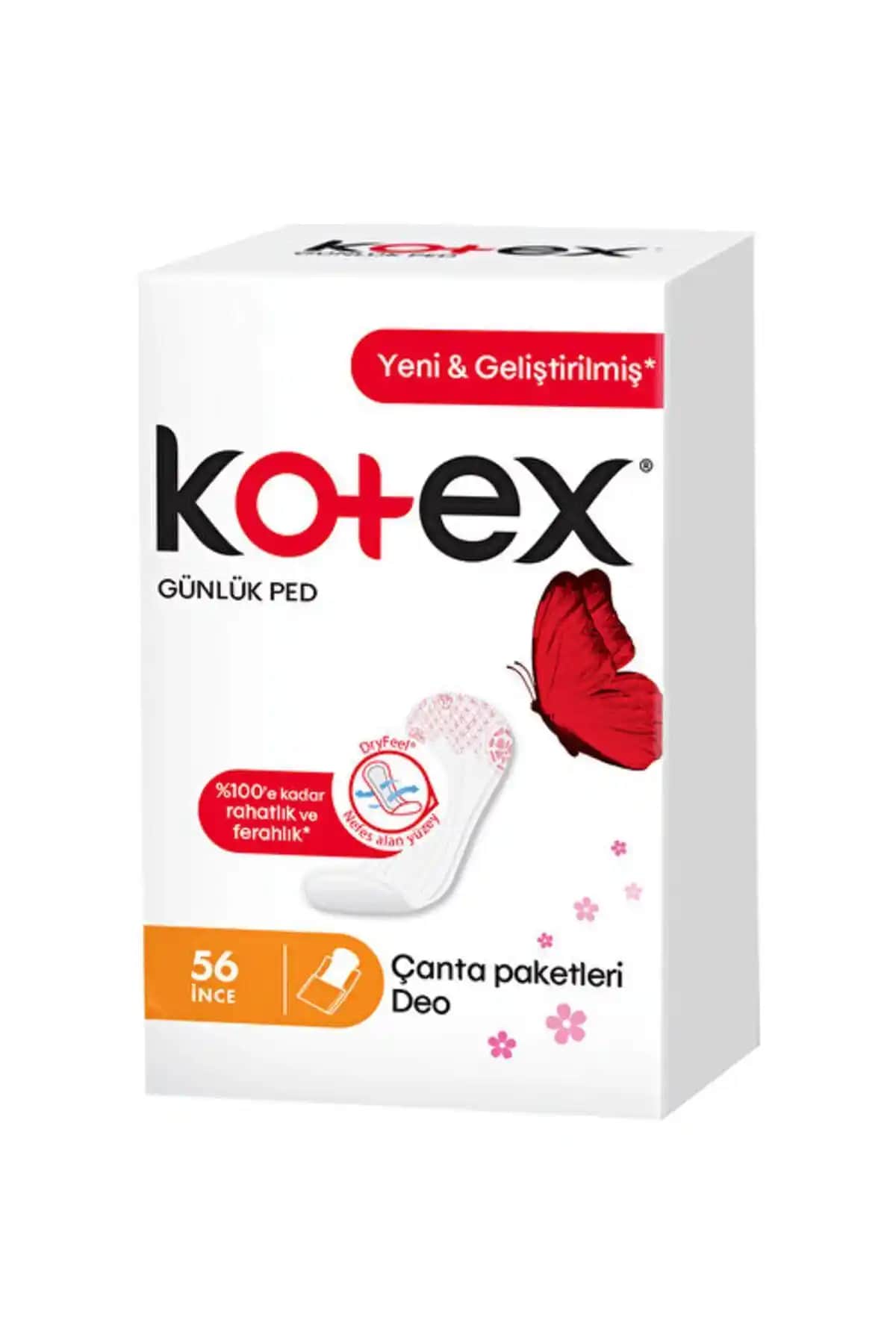 Kotex İnce Çanta Paketleri 56'lı Parfümlü Günlük Hijyen Ürünü Güvenilirlik ve Konfor
