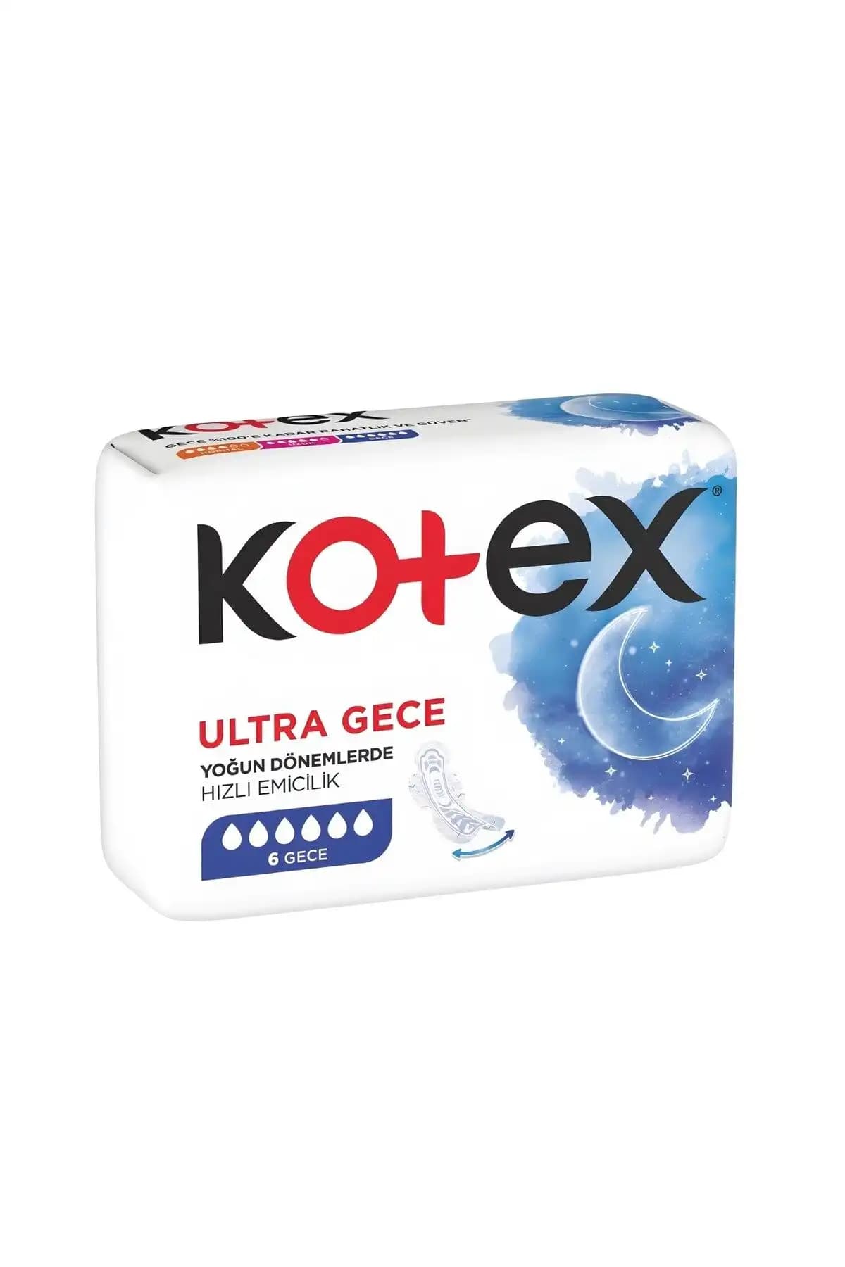Kotex Ultra Hijyenik Kadın Pedi 6'lı Gece Modeli Güvenli ve Konforlu Koruma Sağlar