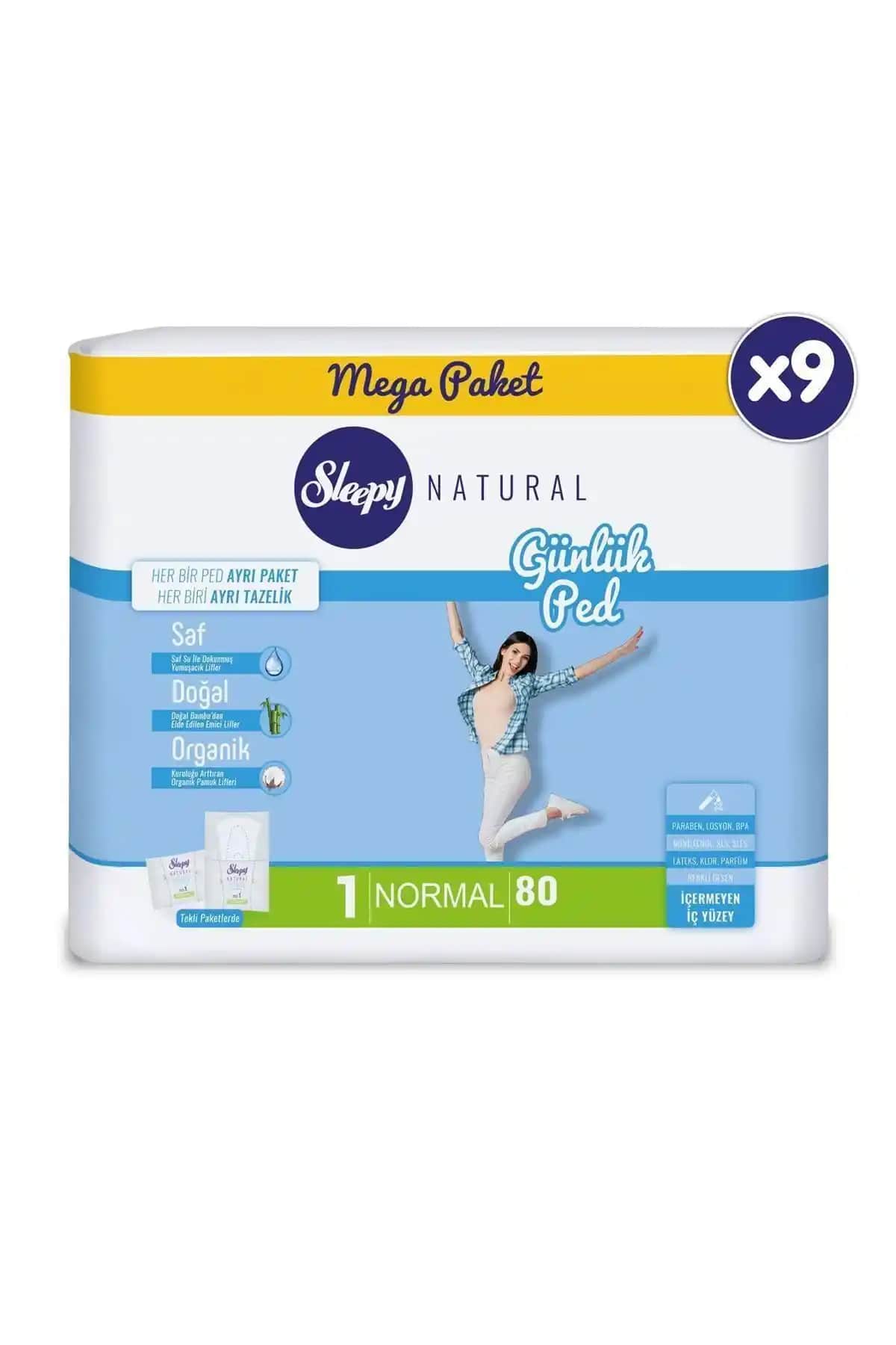 Sleepy Natural Günlük Ped 9X80 Adet - Konfor ve Güvenlik İçin Uygun Seçenek