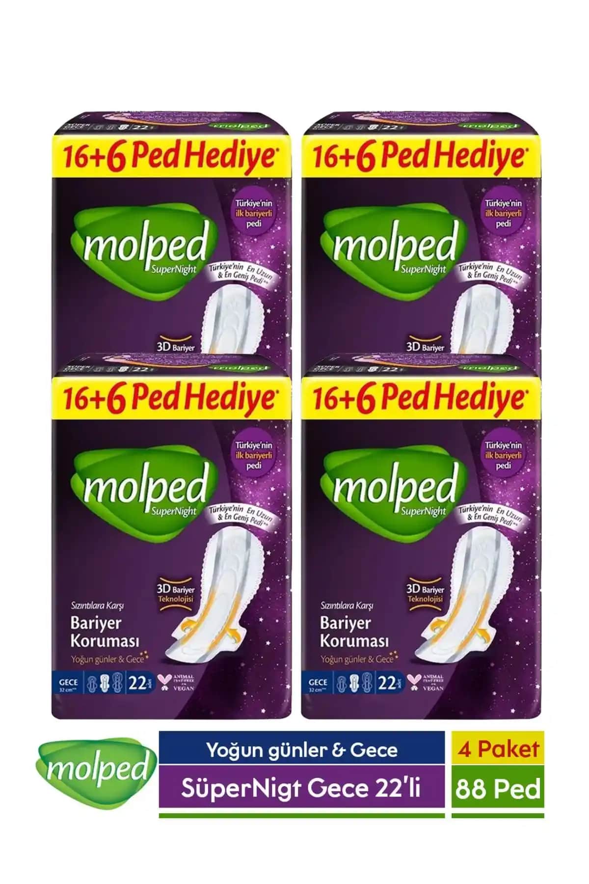 Molped Supernight Gece Hijyenik Ped: Uzun Süreli Konfor ve Güvenlik İçin Ideal Seçenek