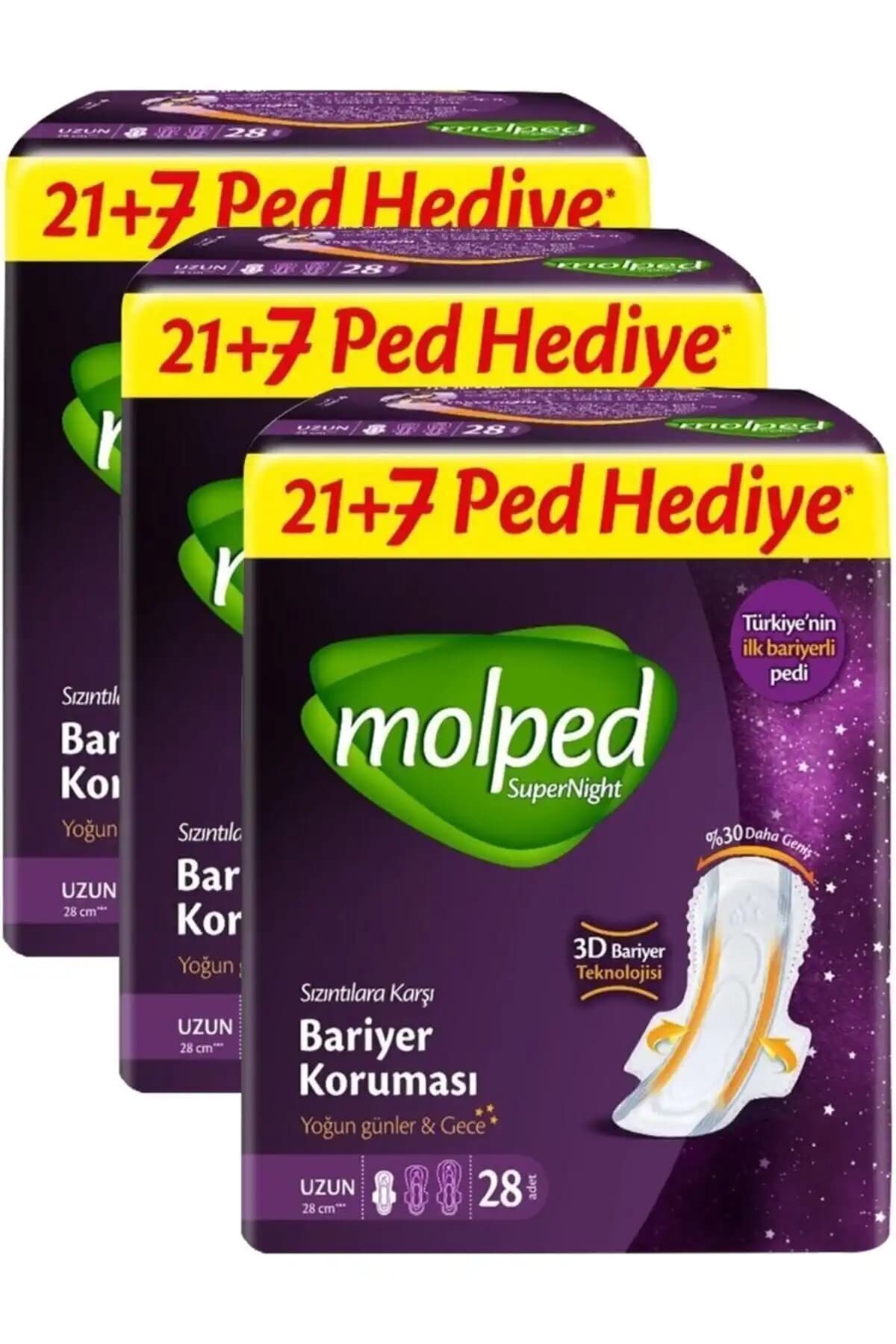 Molped Supernight Uzun Dev Ekonomik Ped Paketi Yoğun Regl ve Gece Kullanımı İçin