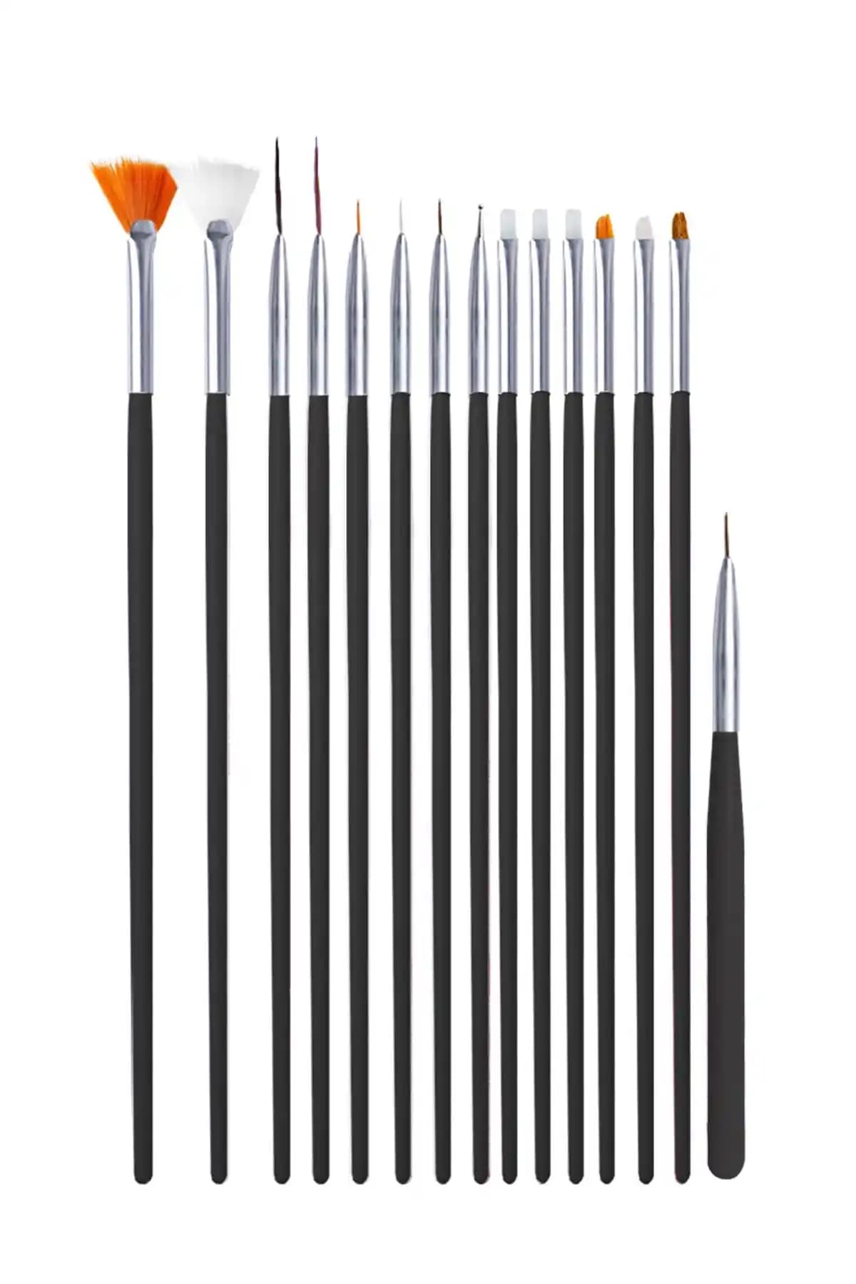 Profesyonel ve amatör nail art için 15'li fırça setleri karşılaştırması