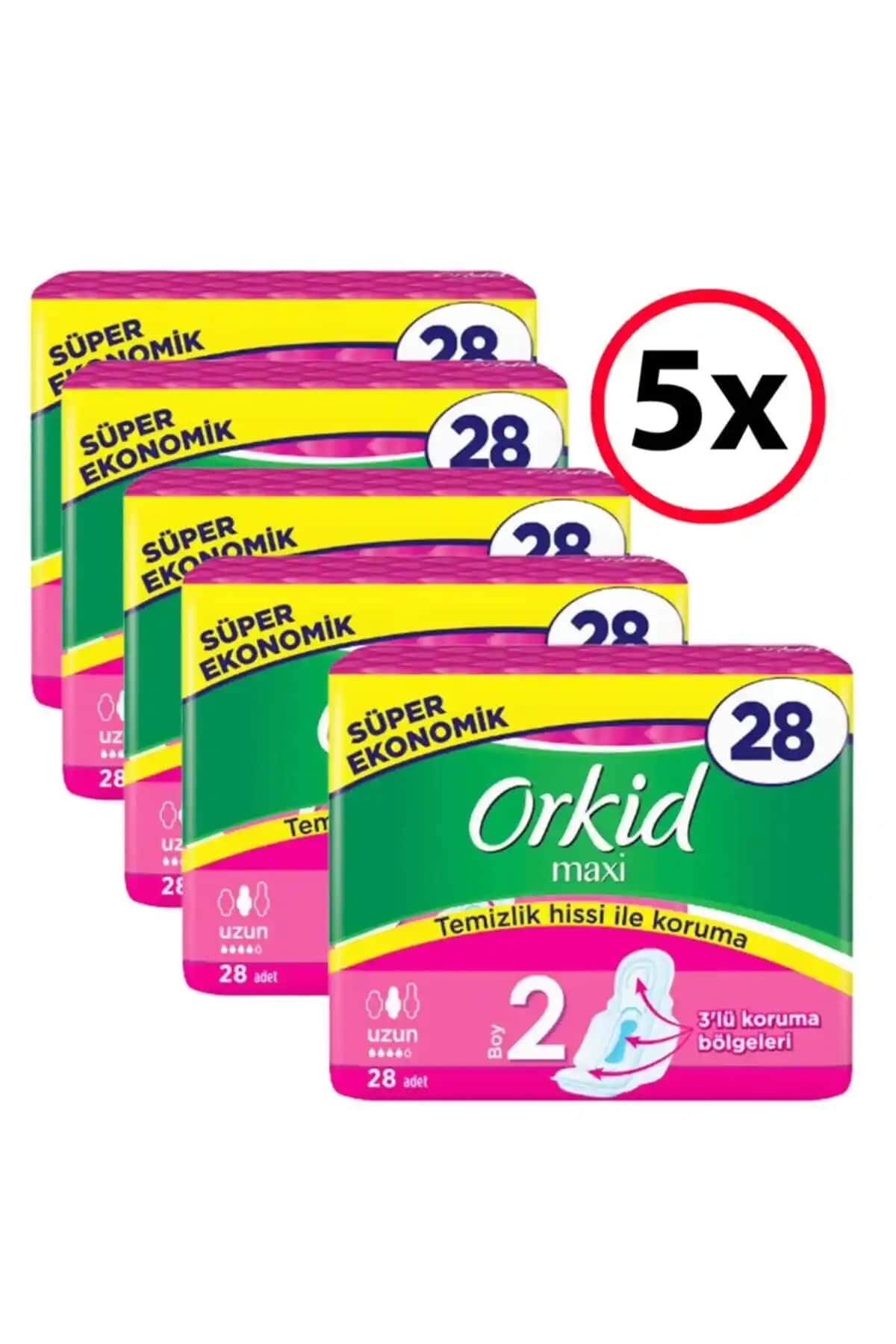 Orkid Maxi 4'lü Uzun Ped Seti: Gece Kullanımı İçin Yüksek Koruma Sağlayan Hijyenik Pedler