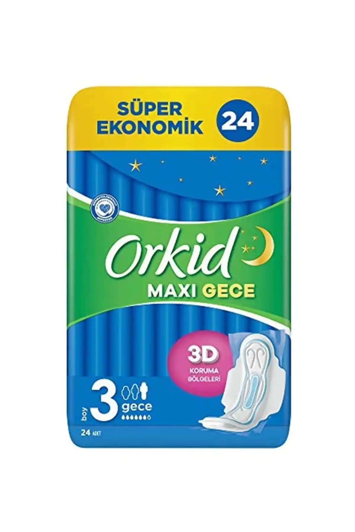 Orkid Maxi Hijyenik Ped Gece Kullanımı İçin Yüksek Emicilik ve Güvenlik Sağlayan Tasarım