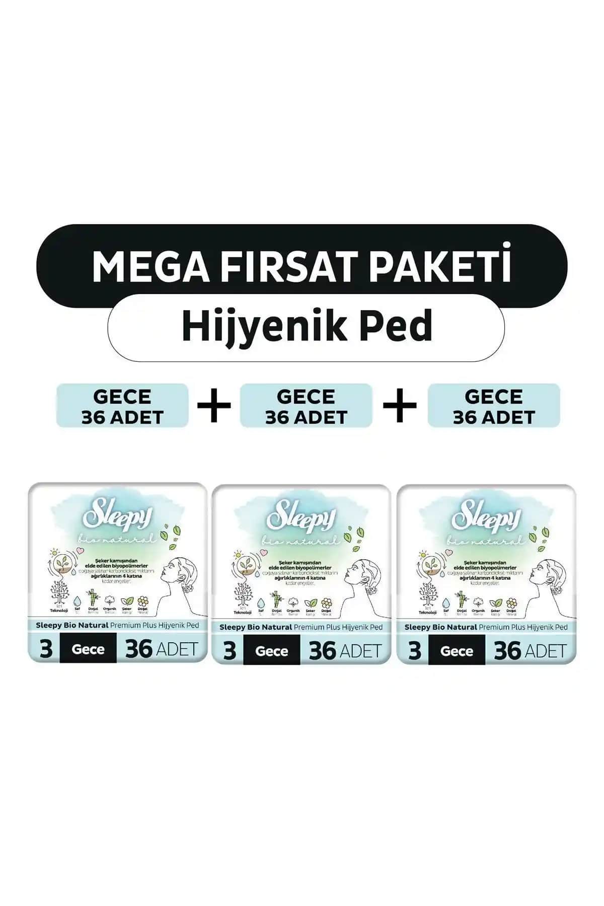 Sleepy Bio Natural Premium Plus hijyenik ped: Organik ve konforlu gece kullanımı için ideal