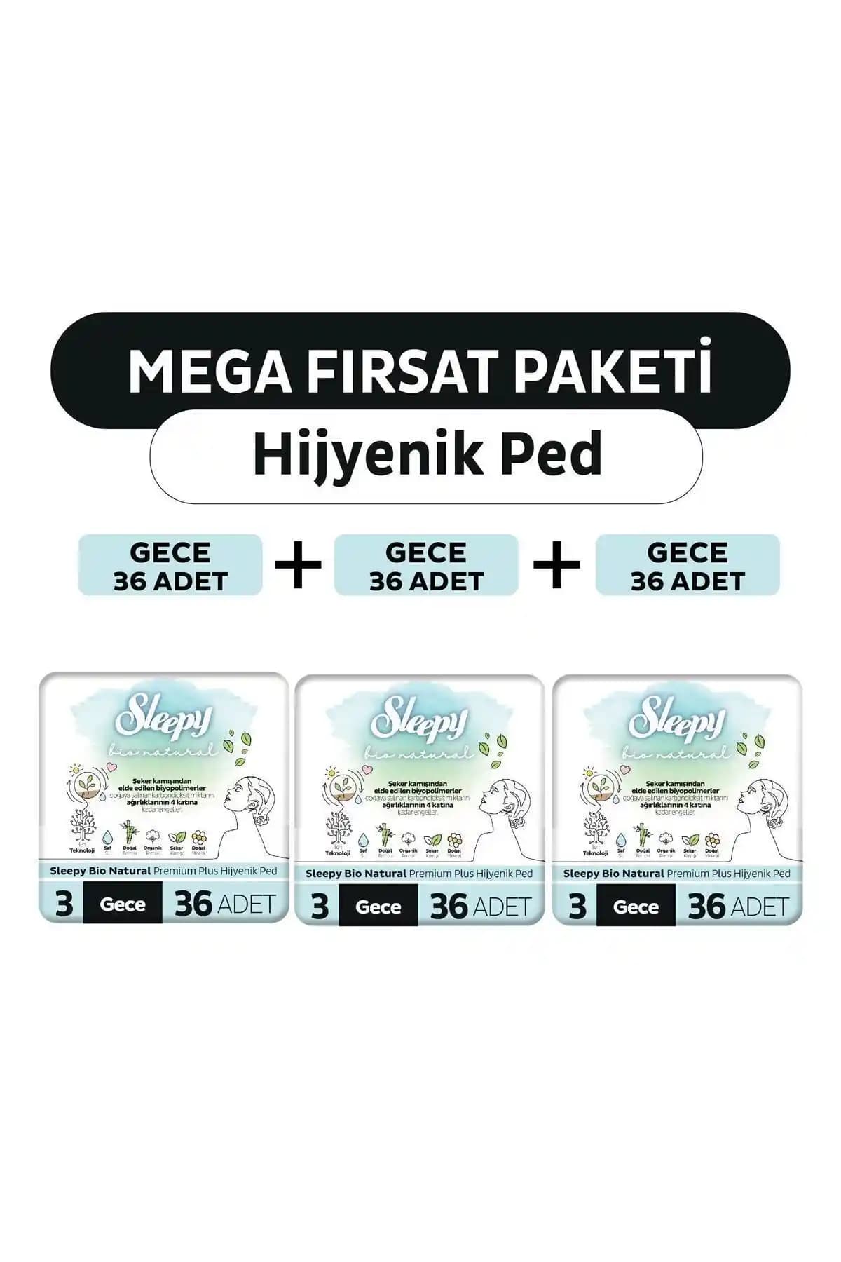 Sleepy Bio Natural Premium Plus hijyenik ped: Organik ve konforlu gece kullanımı için ideal