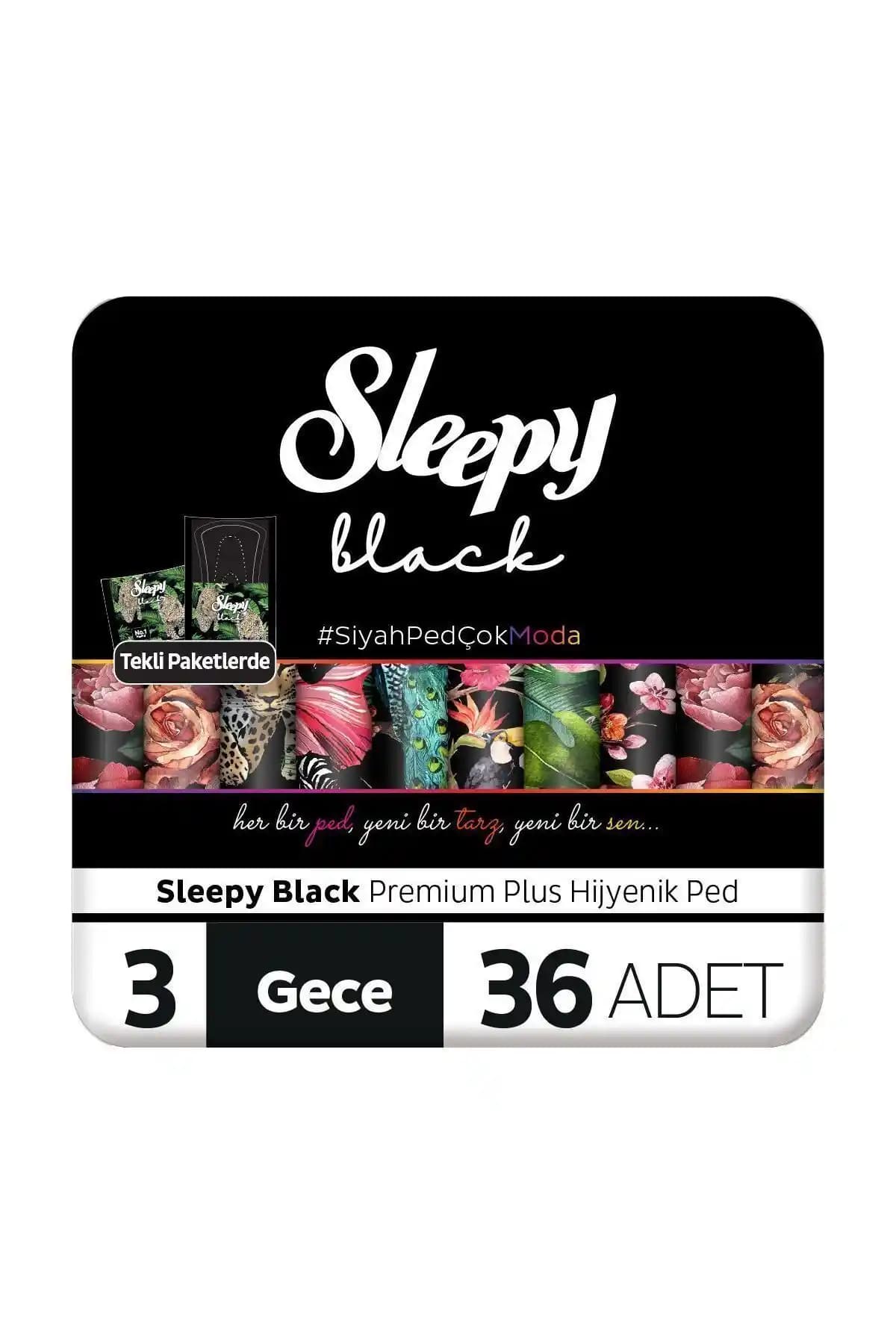 Sleepy Black Premium Plus Hijyenik Ped Gece: Organik ve Şık Tasarımlı Güvenli Kullanım