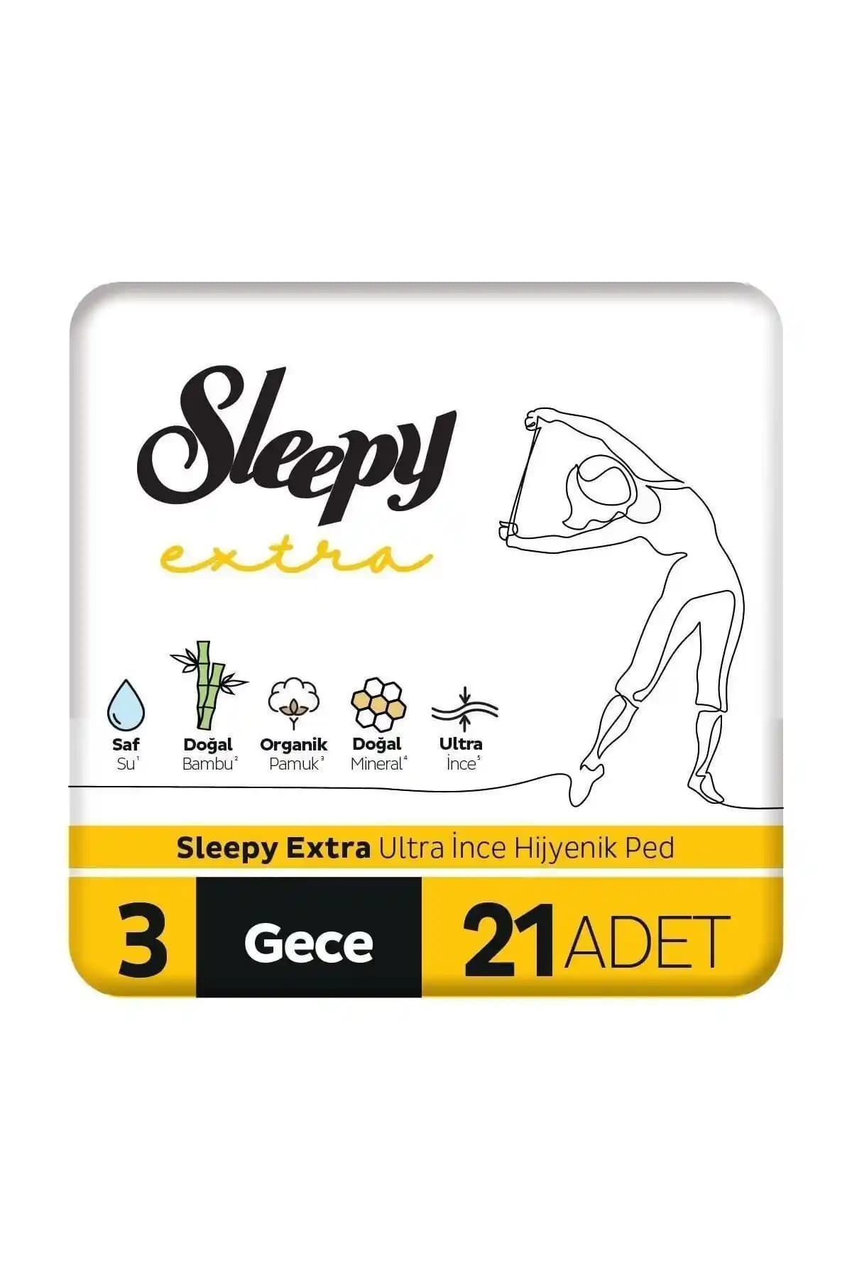 Sleepy Extra Ultra İnce Hijyenik Ped Gece Yüksek Emicilik ve Konfor Sağlar
