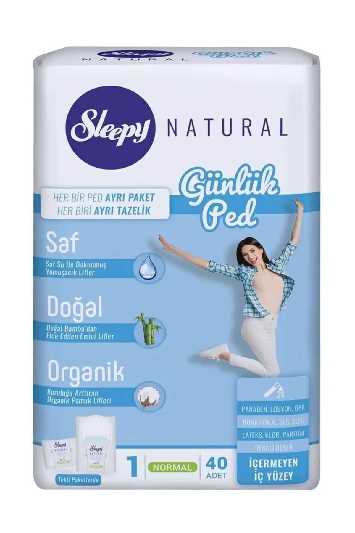 Sleepy Natural Günlük Pedler: Organik İçerikli, Yüksek Emicilik ve Konfor Sunan Kadın Hijyen Ürünü