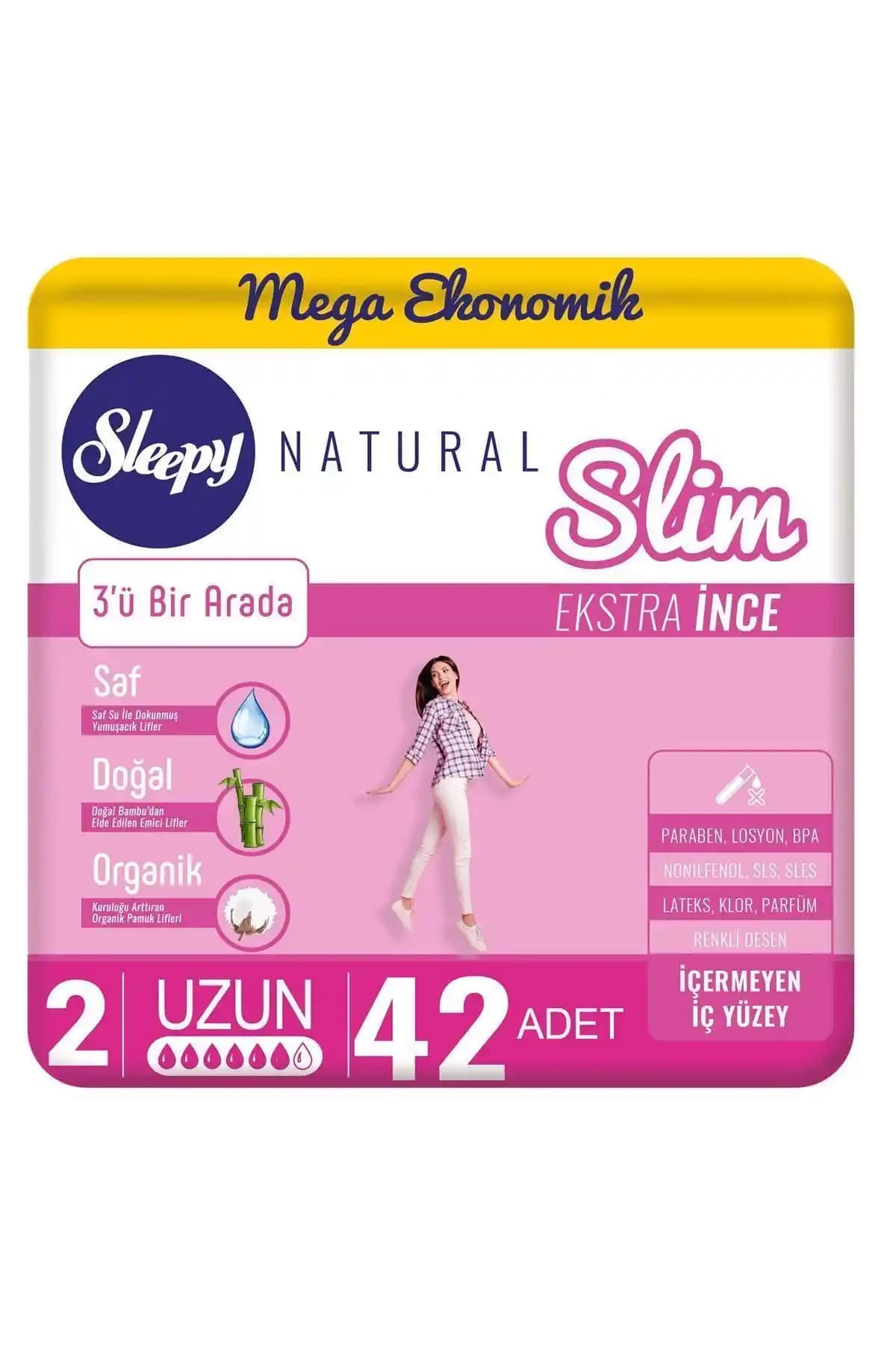 Sleepy Natural Slim Ekstra İnce Uzun Ped: Organik, Konforlu ve Güvenilir Günlük Kullanım