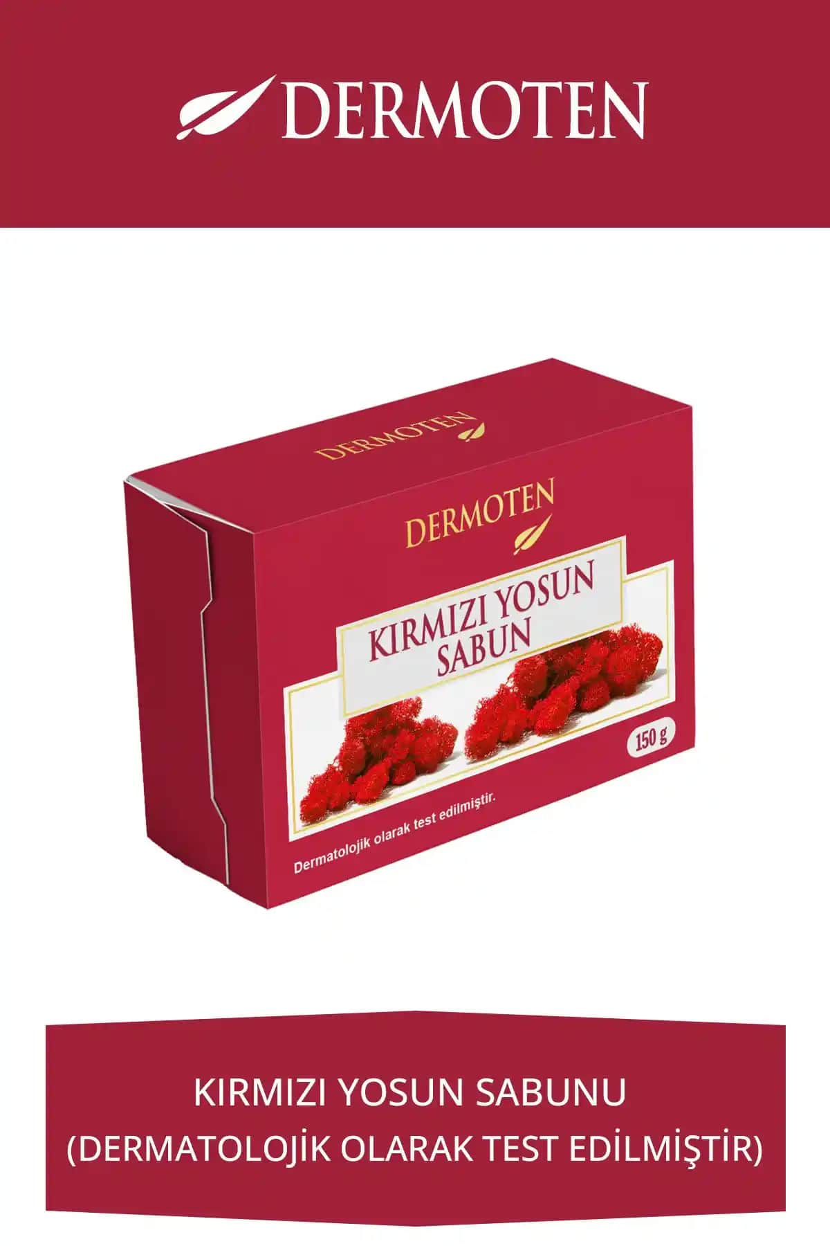 Dermoten Kırmızı Yosun Sabun 150 Gr Doğal İçeriklerle Derinlemesine Temizlik Sağlar