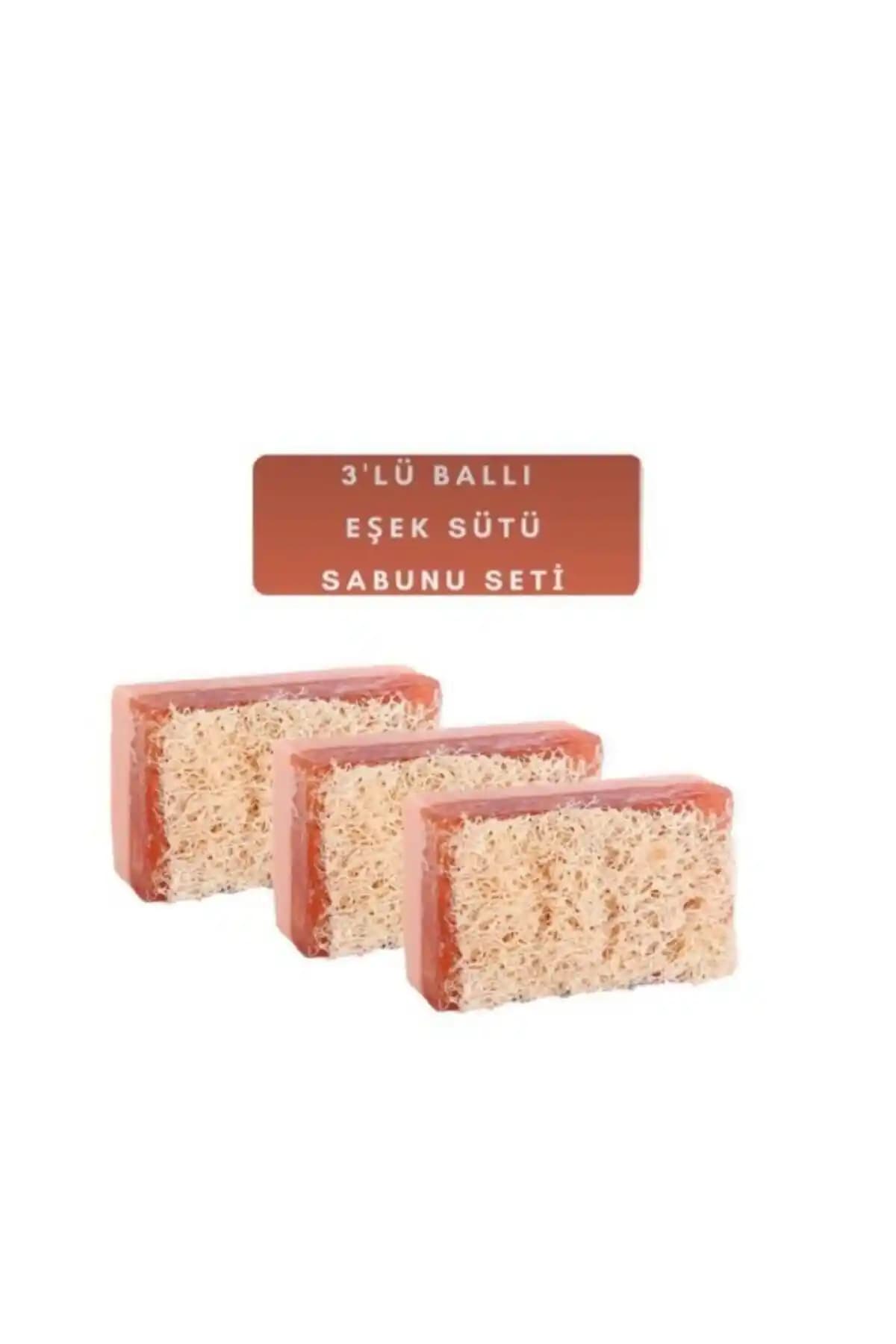 El Yapımı Doğal Kabak Lifli Ballı Eşek Sütü Sabunu Cilt Bakımı ve Temizliği İçin