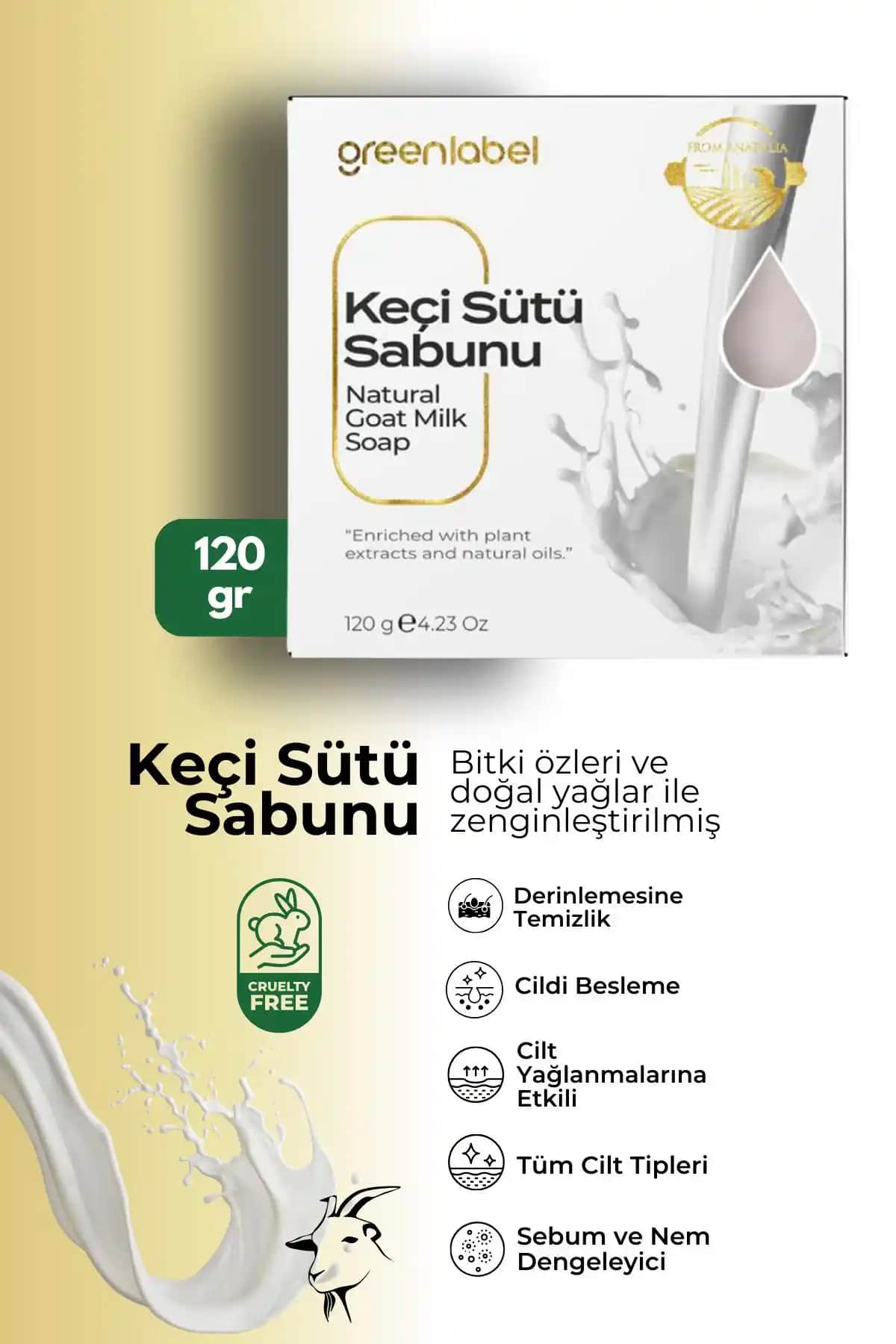 Green Label Keçi Sütü Sabunu: Doğal İçeriklerle Nem Dengeleyici ve Temizleyici Bakım Ürünü