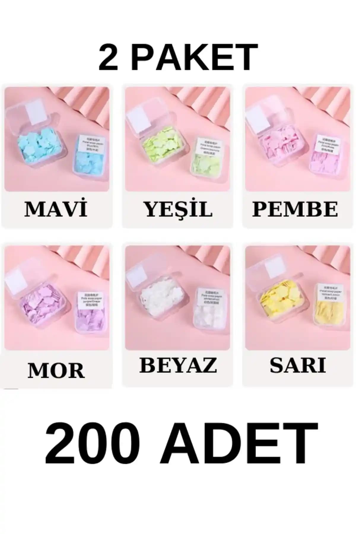 Madamina 2'li Paket 200 Yaprak Parfümlü Eriyen Mini Kağıt Sabun Modern Temizlik Çözümü