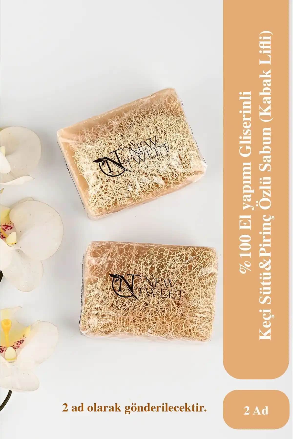 El Yapımı Kabak Lifli Keçi Sütü Özlü Doğal Sabun Cilt Sağlığı ve Temizliği İçin