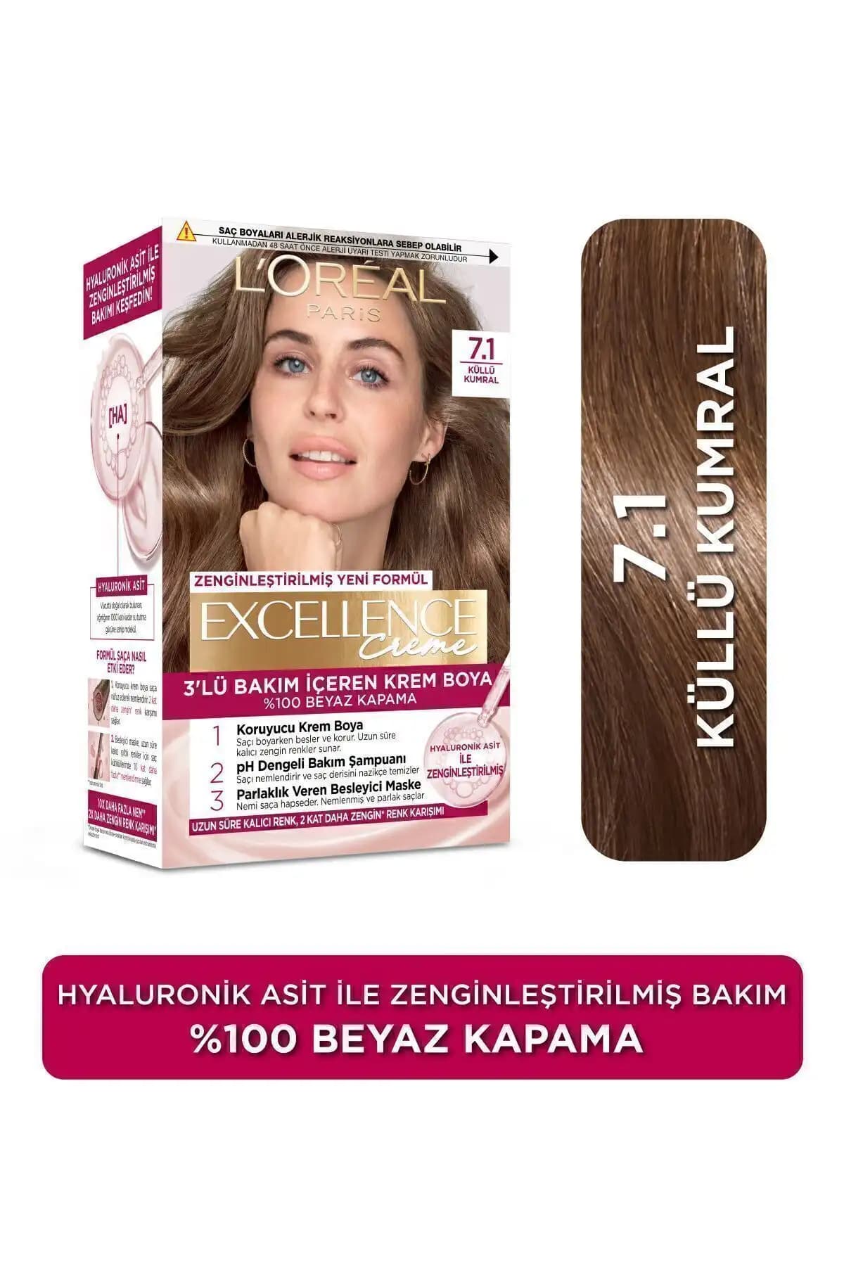 L'Oreal Paris Excellence Creme Saç Boyası 7.1 Küllü Kumral ve 7.3 Dore Kumral Karşılaştırması 1