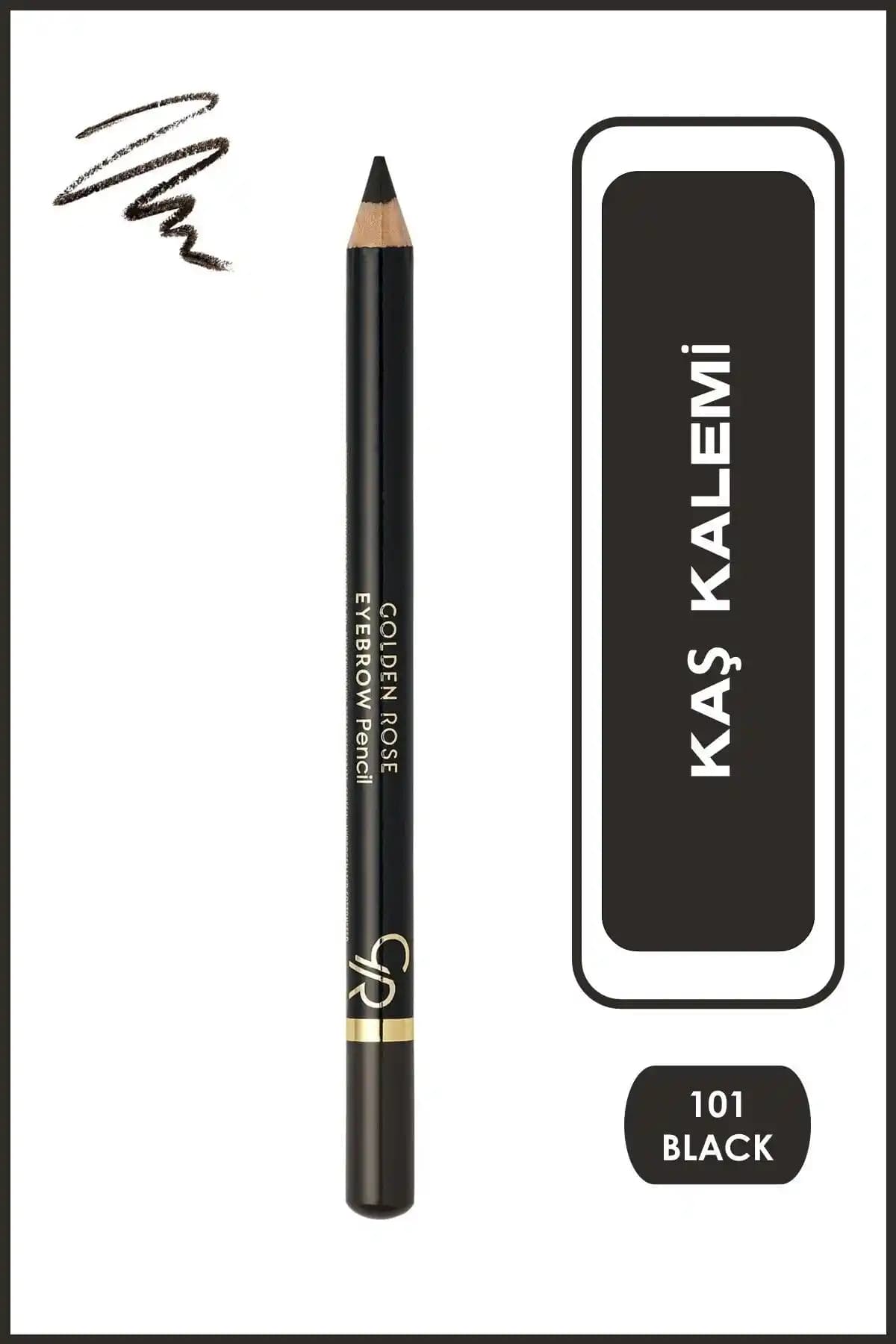 Golden Rose Siyah Kaş Kalemi No: 101 Doğal ve Uzun Süreli Makyaj için Ideal