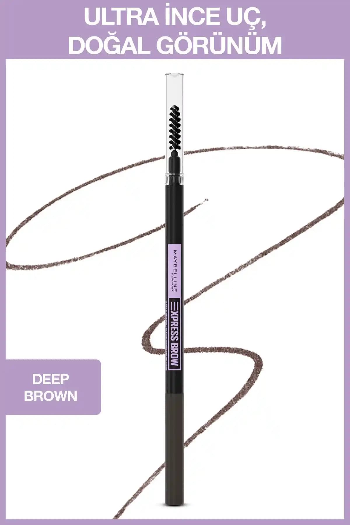 Maybelline New York Express Brow Ultra Slim Kaş Kalemi 05 Deep Brown Doğal ve İnce Uçlu Kaş Kalemi