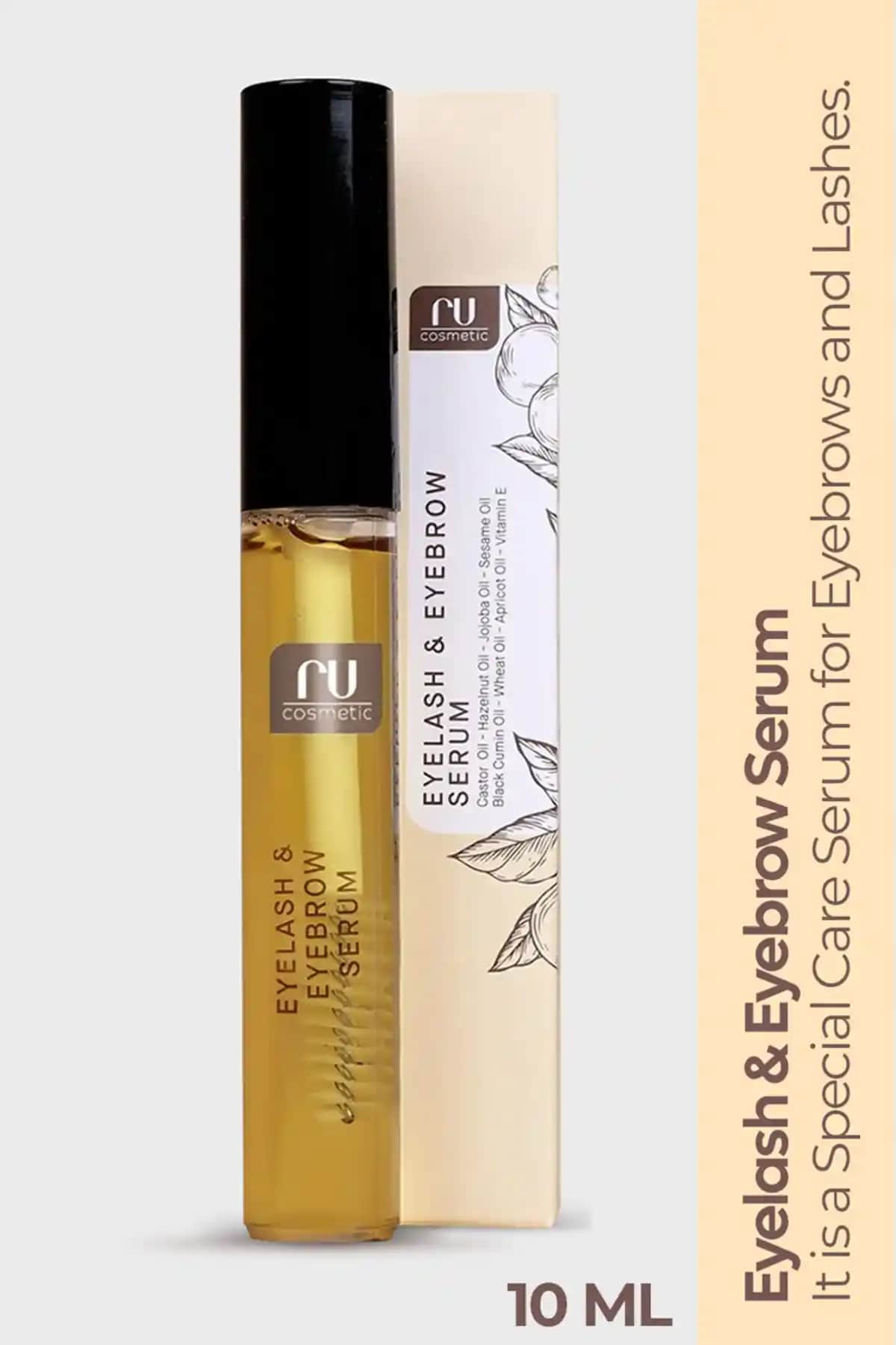 Ru Cosmetic Kaş ve Kirpik Serumu 10 ml doğal içeriklerle güçlendirme ve uzama sağlar