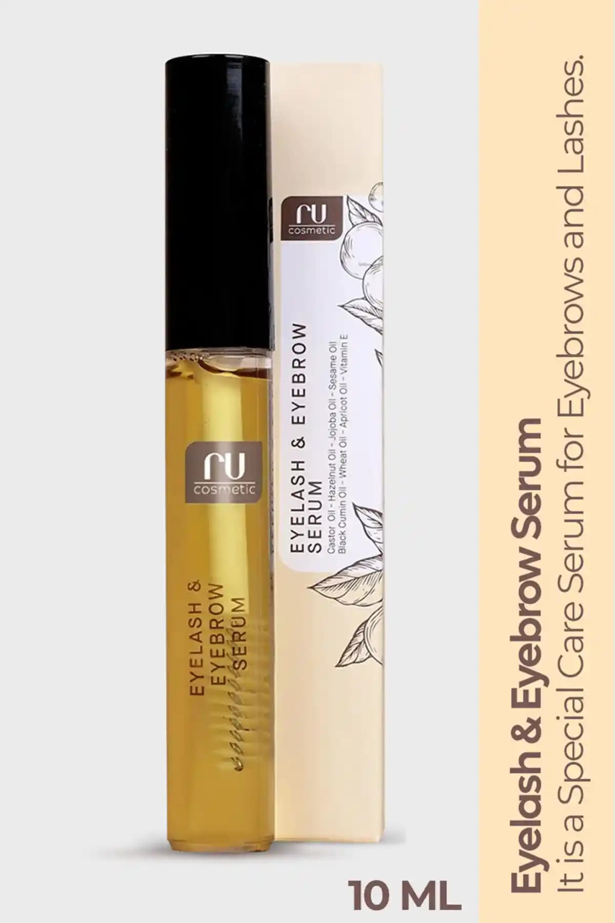 Ru Cosmetic Kaş ve Kirpik Serumu 10 ml doğal içeriklerle güçlendirme ve uzama sağlar