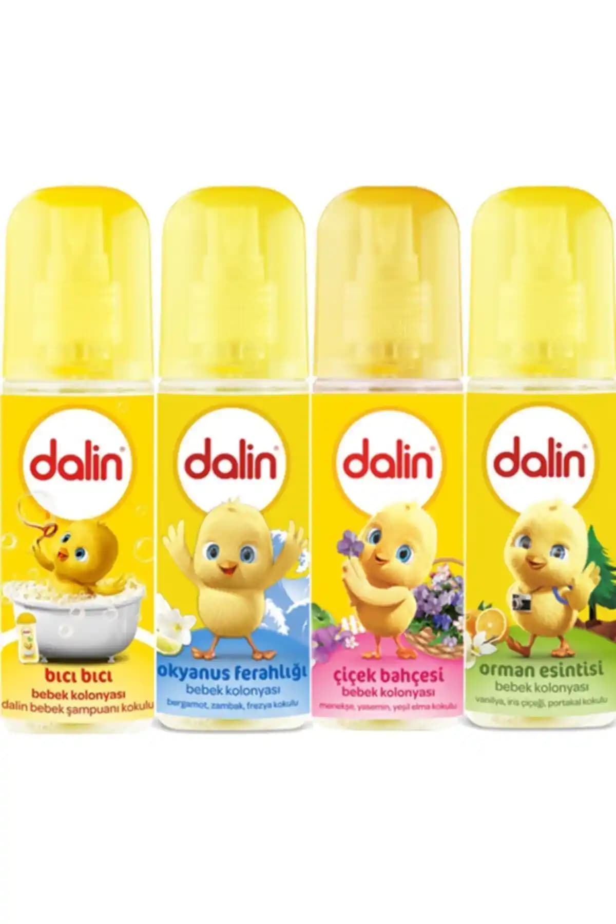 Dalin Bebek Kolonya Seti 150ml 4'lü Avantaj Paketi Güvenilir ve Ferahlatıcı Bebek Bakım Ürünü