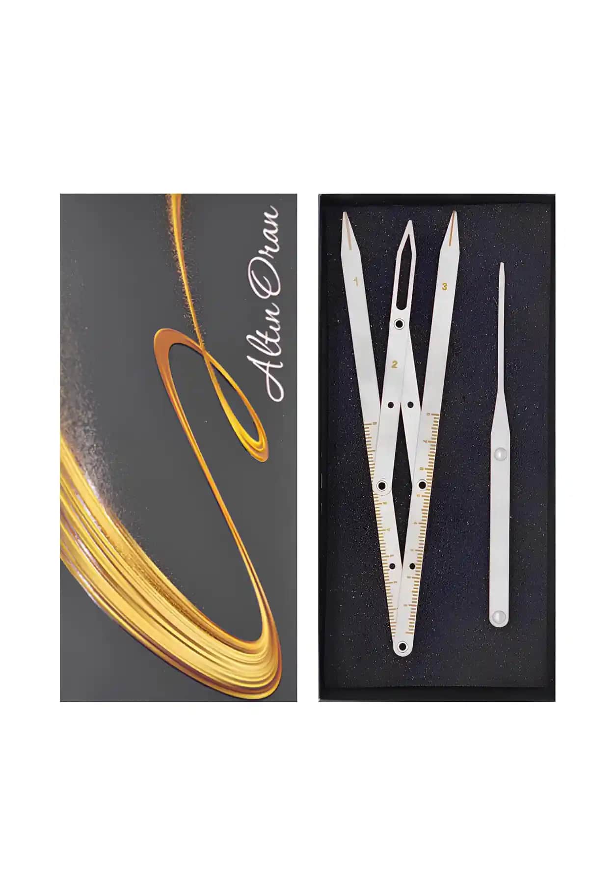 Kalıcı Makyaj ve Microblading İçin Hassas Ölçüm Cetveli ve Altın Oran Pergeli