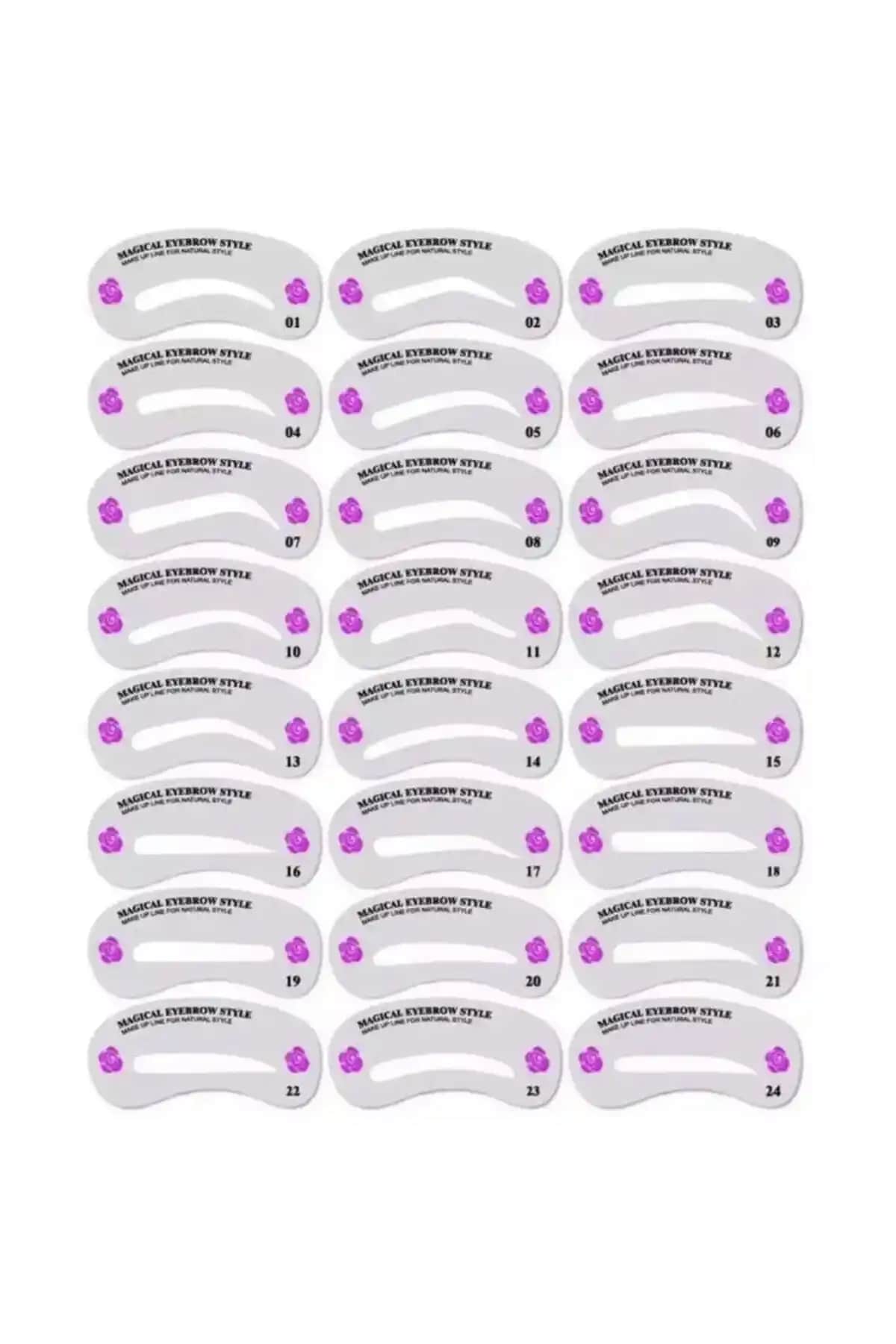 Lalvolin 24 Farklı Model Kaş Şablonu Seti Kalıcı Makyaj ve Microblading Uygulamaları İçin