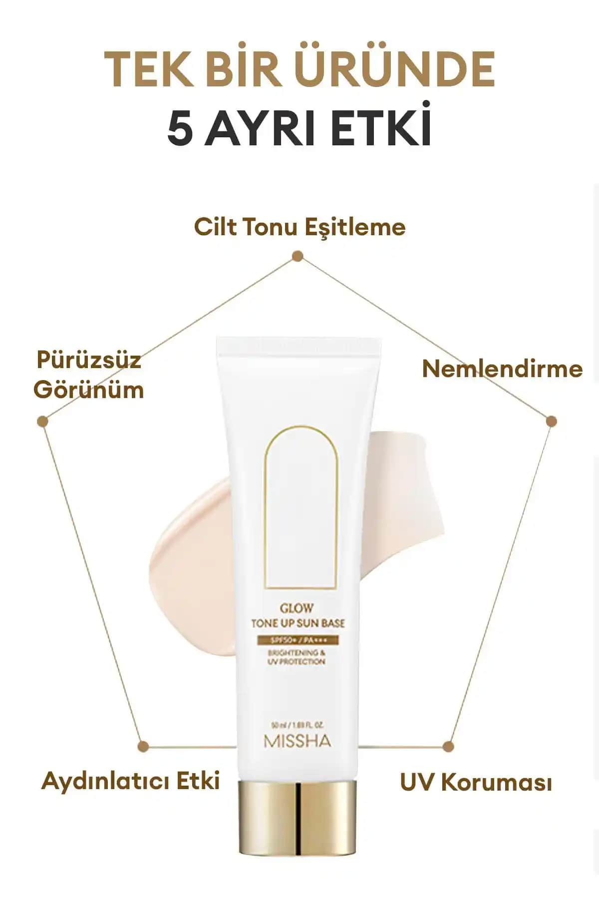 Missha Glow Tone Up Sun Base SPF50+/PA++++: Parlak ve Sağlıklı Cilt İçin Uygun Kozmetik Ürünleri
