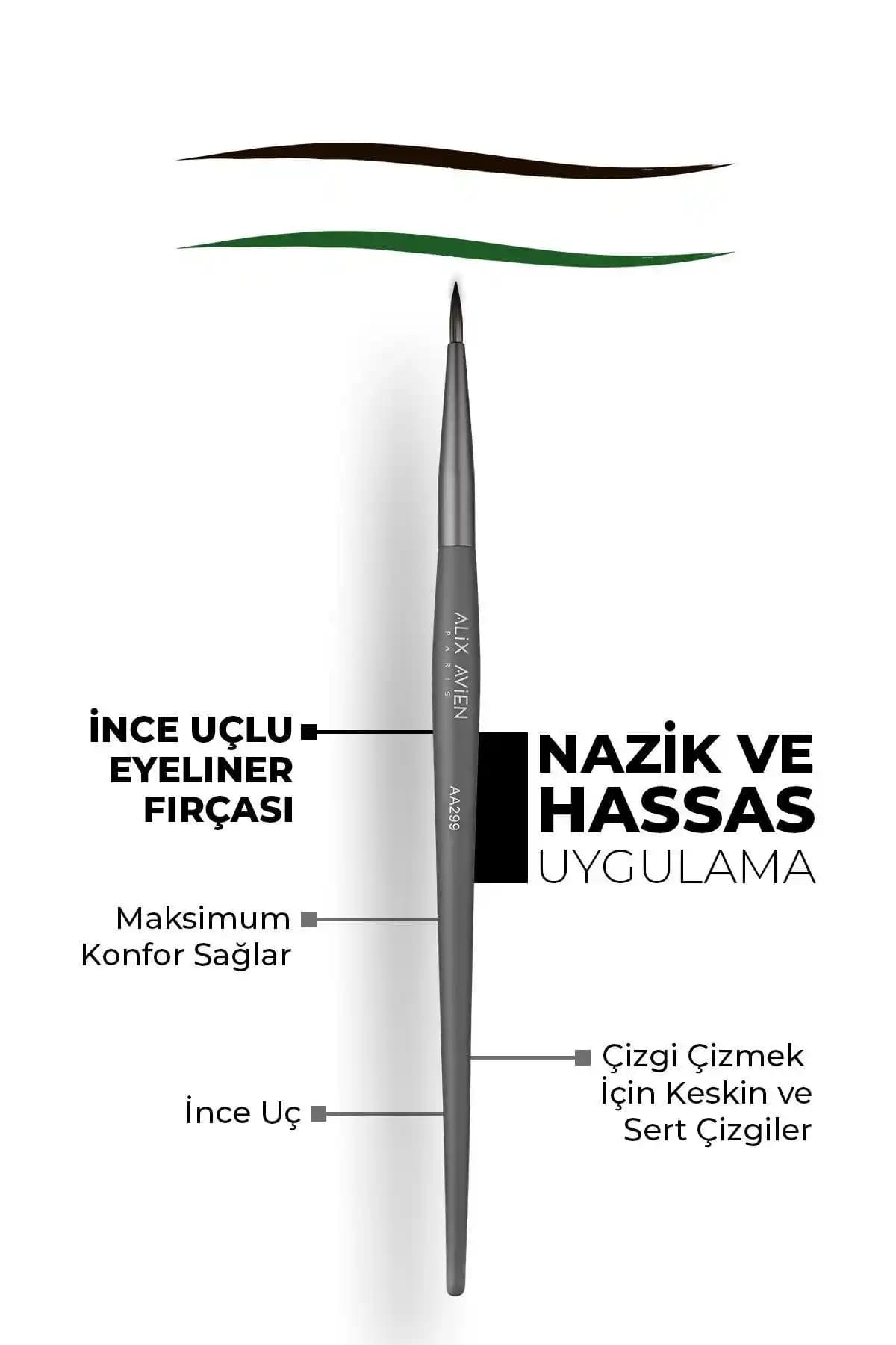 Alix Avien İnce Uçlu Eyeliner Fırçası ve Nascita 6'lı Göz Makyajı Fırça Seti Karşılaştırması
