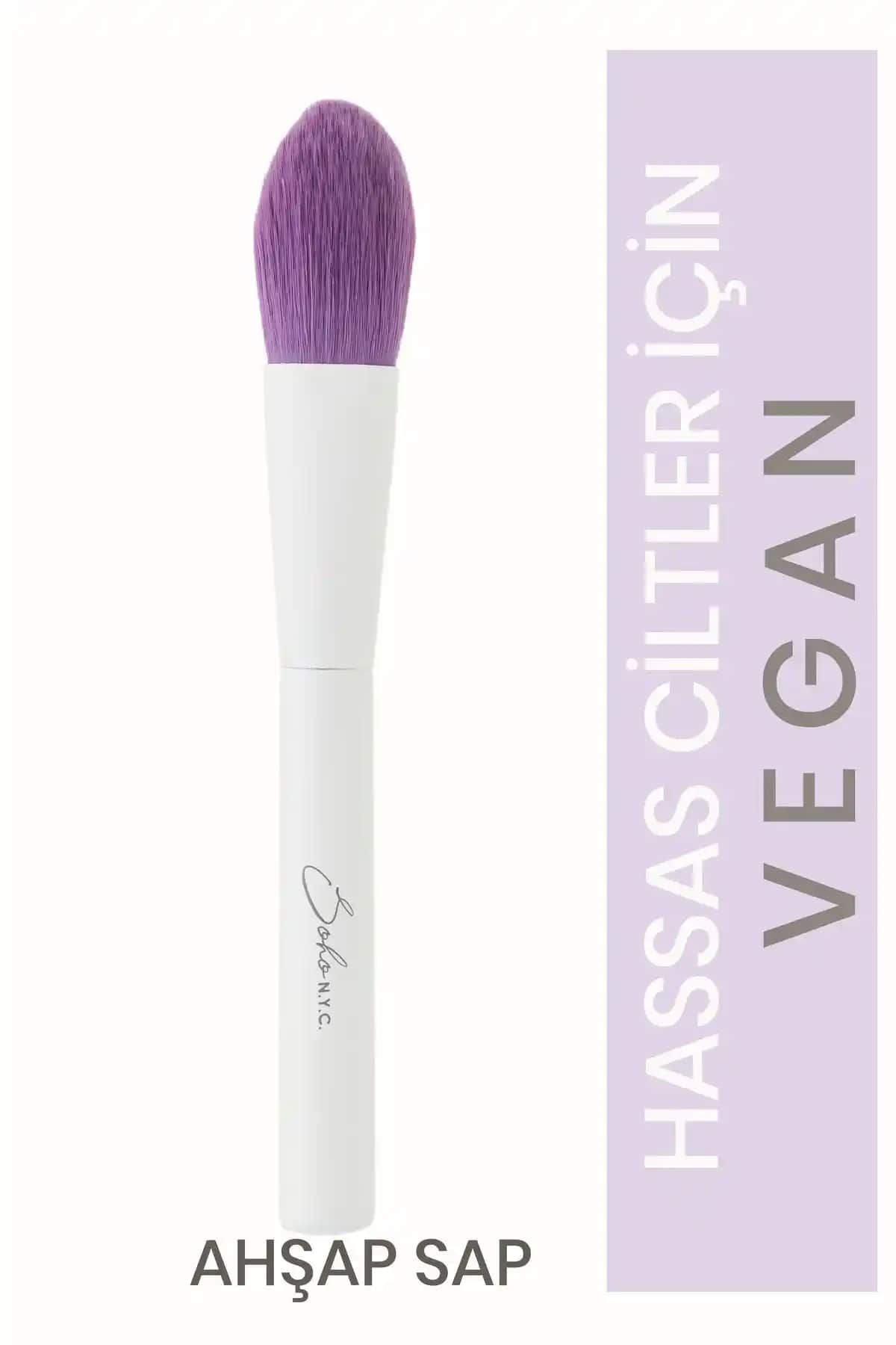 Soho N.Y.C. Vegan Düz Allık Fırçası: Doğal ve Çevre Dostu Makyaj Aksesuarı