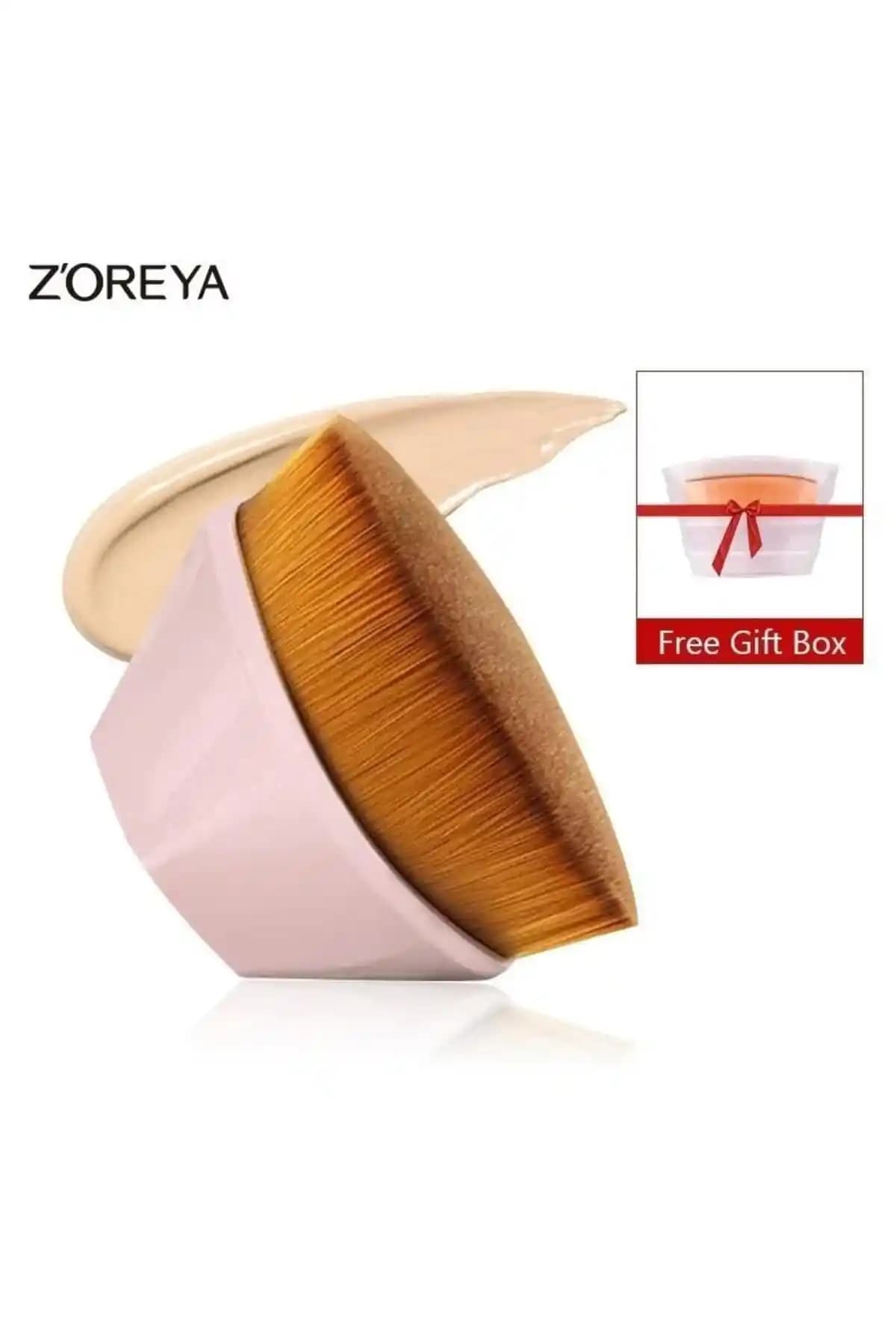 Z'oreya Kabuki Pembe Altıgen Makyaj Fırçası: Estetik ve İşlevsellik Bir Arada