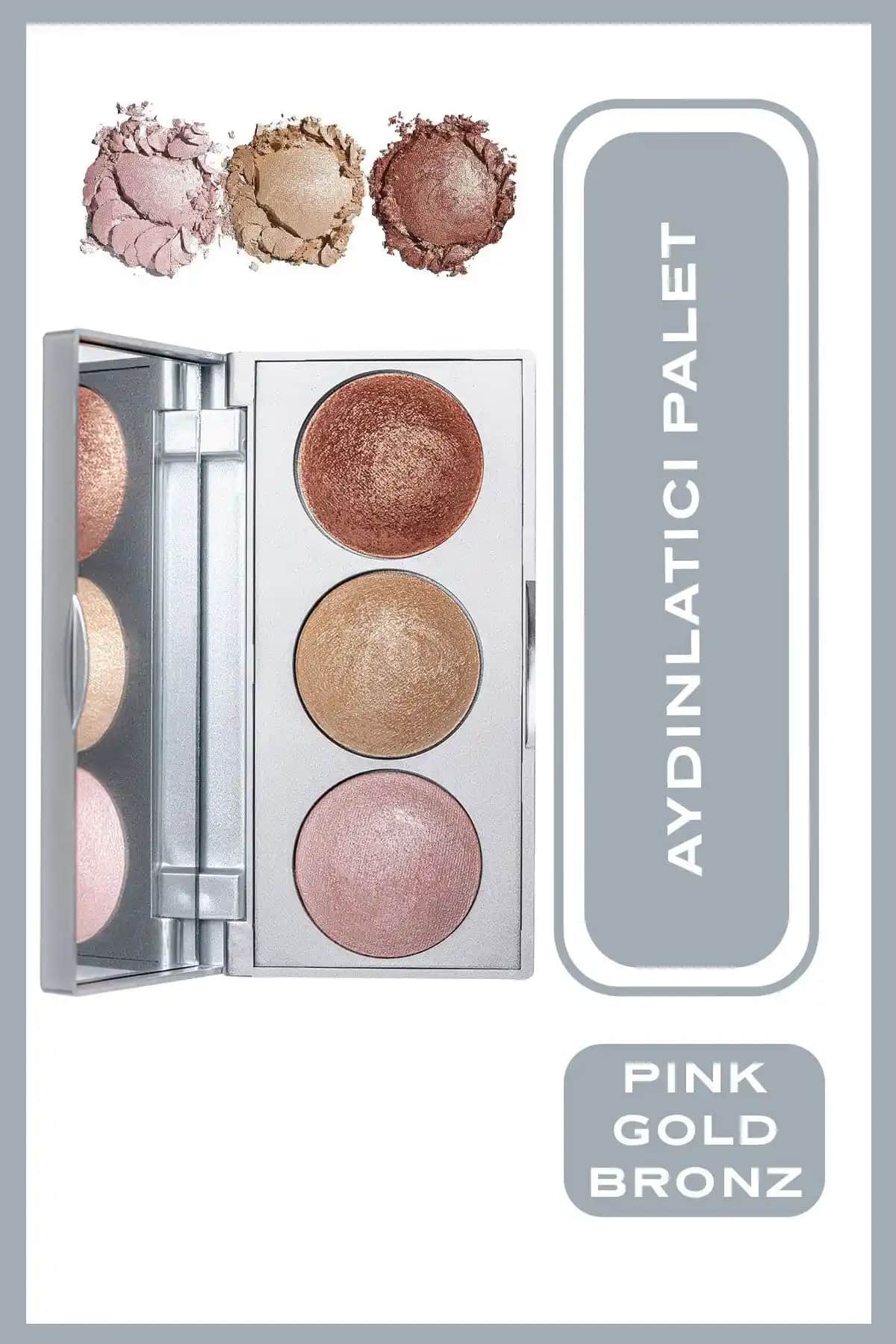 Golden Rose Strobing Highlighter Palette Pembe Gold ve Bronz Tonlarıyla Parlaklık Sağlar