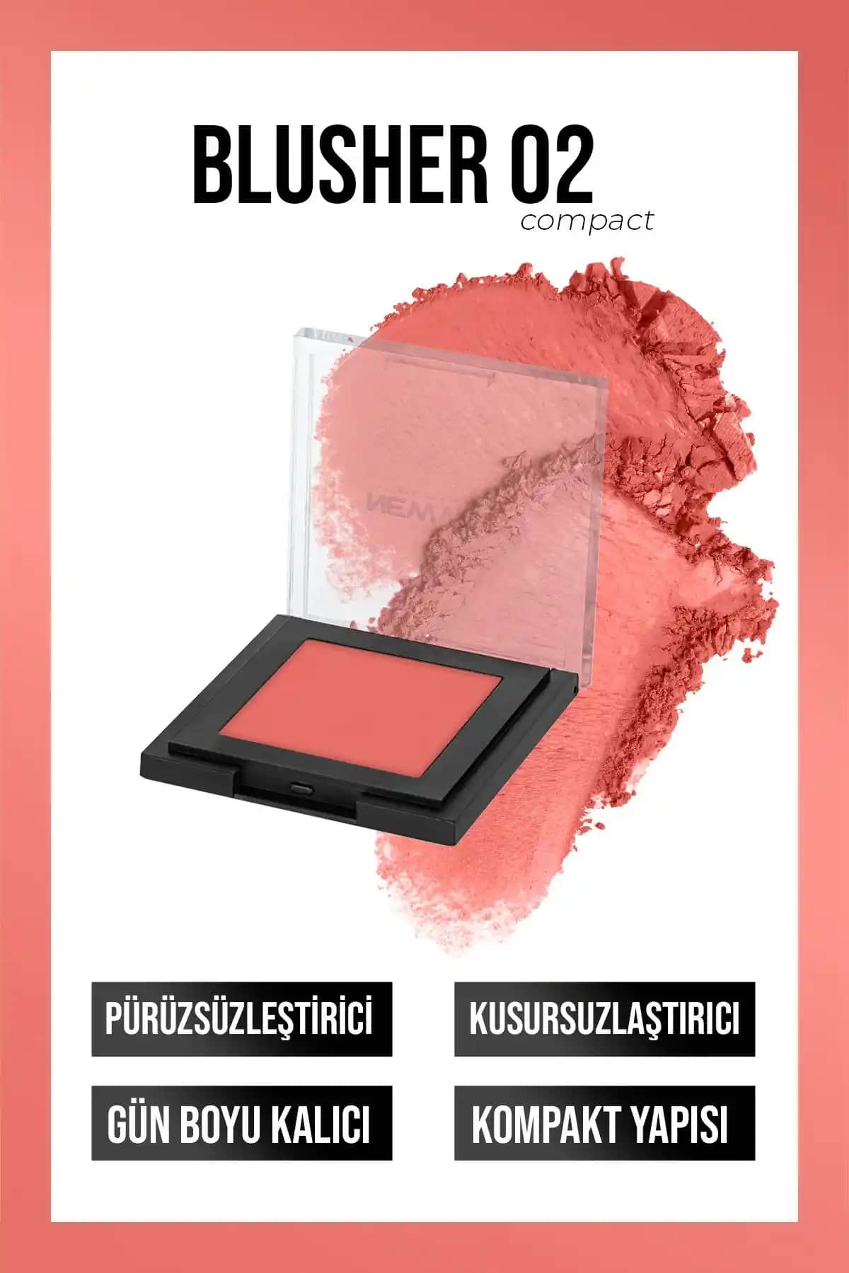 New Well Powder Blusher 02 Doğal ve Kalıcı Toz Allık ile Makyajınıza Canlılık Katın