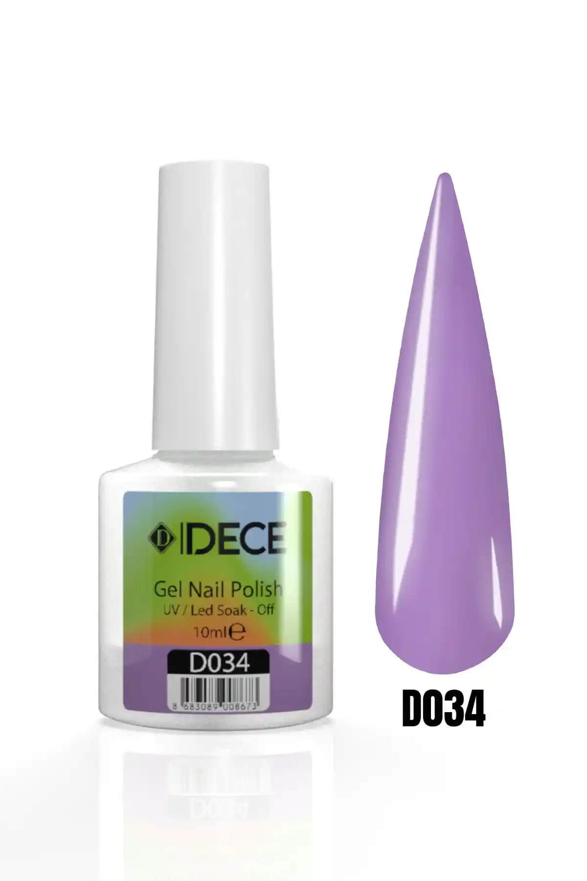 D Dece Kalıcı Oje UV LED D034 10ml: Uzun Süre Dayanıklı ve Parlak Mor Renk Oje
