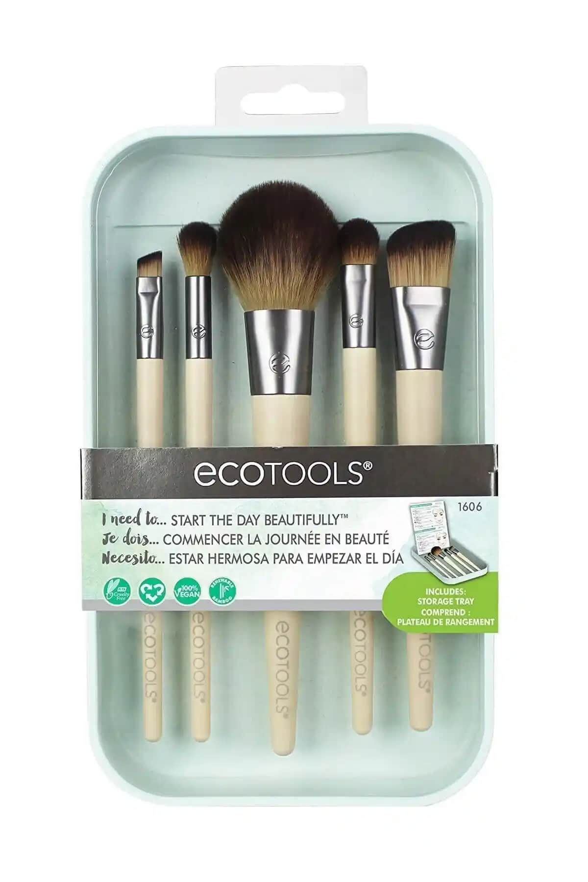 Ecotools Start The Day Makyaj Fırçası Seti Doğal ve Dayanıklı Malzemelerle Makyaj Uygulamalarını Geliştirir