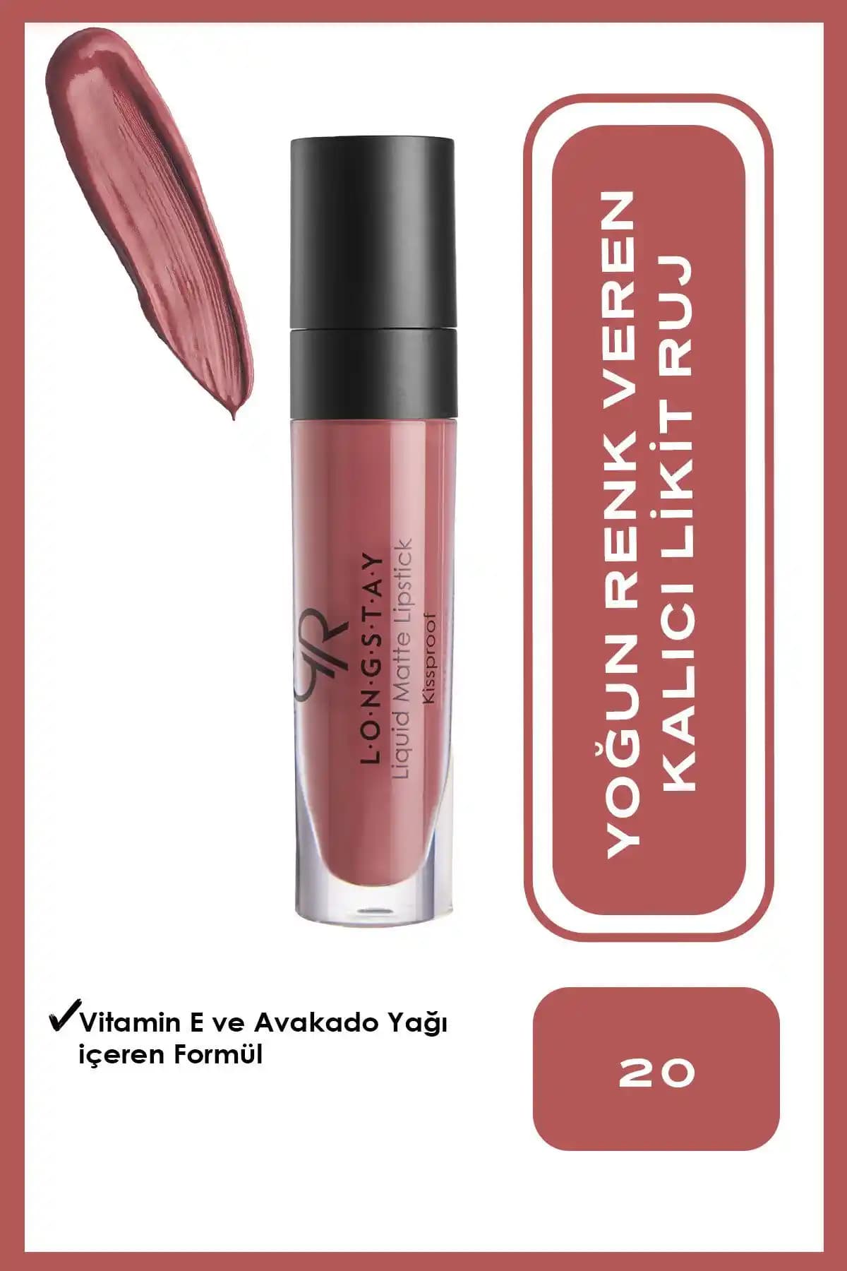 Golden Rose Longstay Likit Mat Ruj No: 20 Amber Brown Kalıcılık ve Şıklık Bir Arada
