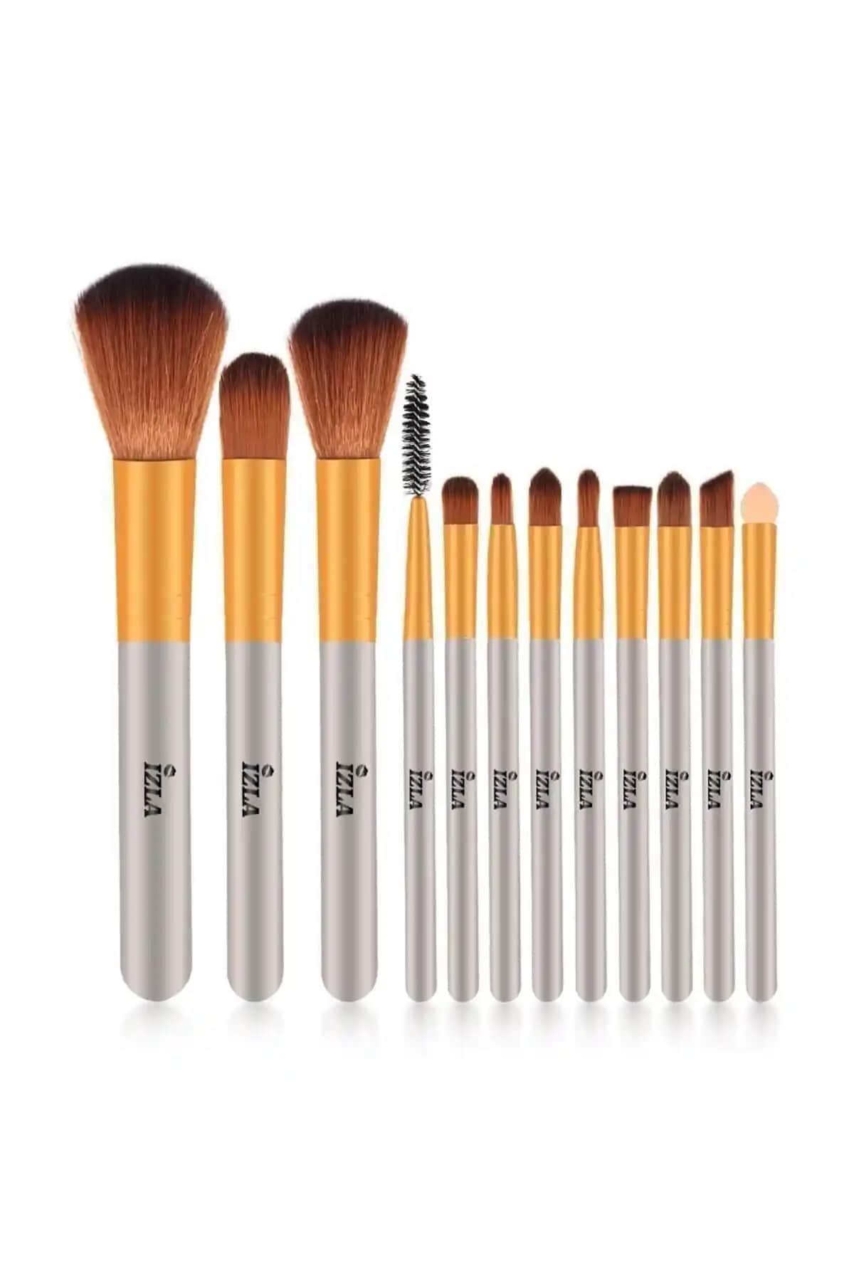 İzla 12 Parça Bambu Makyaj Fırça Seti Profesyonel ve Günlük Kullanım İçin Uygun