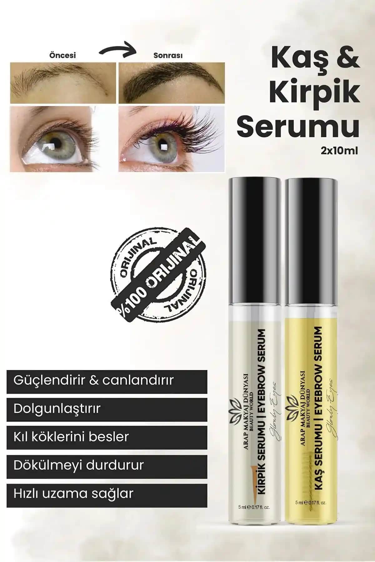 Arap Makyaj Dünyası ve Cosmogenesis Labs Kaş Kirpik Güçlendirici Serum Karşılaştırması