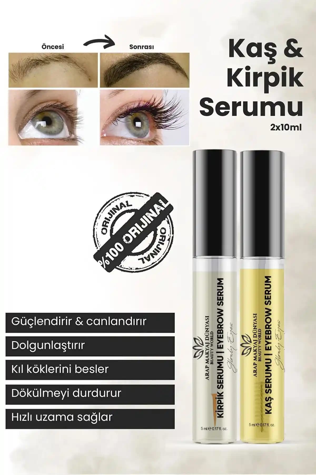Arap Makyaj Dünyası ve Cosmogenesis Labs Kaş Kirpik Güçlendirici Serum Karşılaştırması