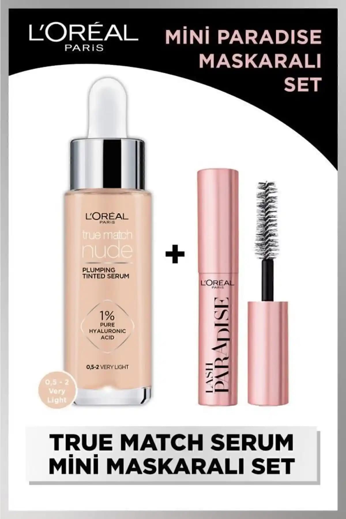 L'Oreal Paris True Match Nude Fondöten Serum ve Mini Paradise Maskara Seti İncelemesi