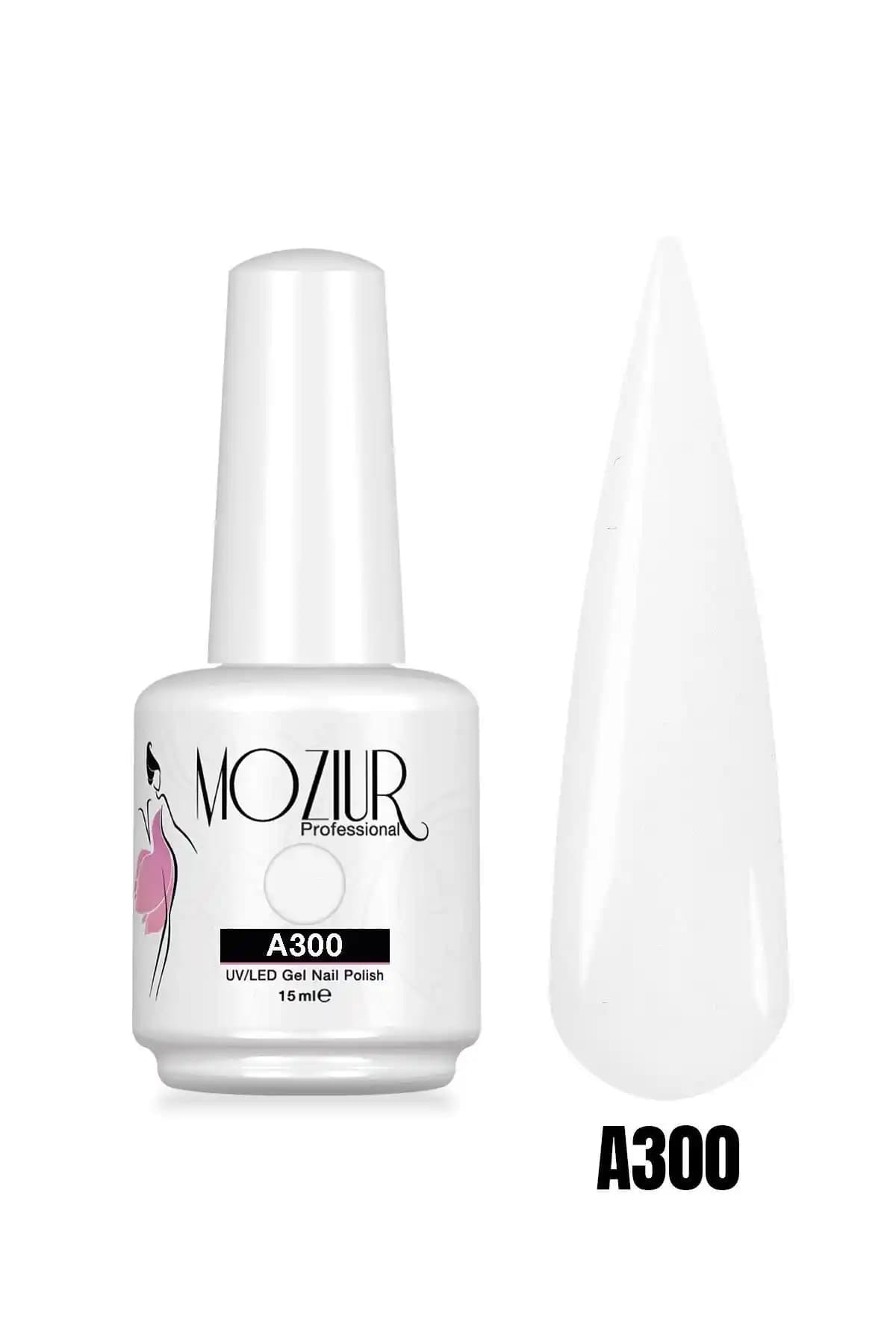 MOZIUR Kalıcı Oje UV Led A300 Beyaz 15ml - Uzun Süre Dayanıklı ve Parlak Manikür