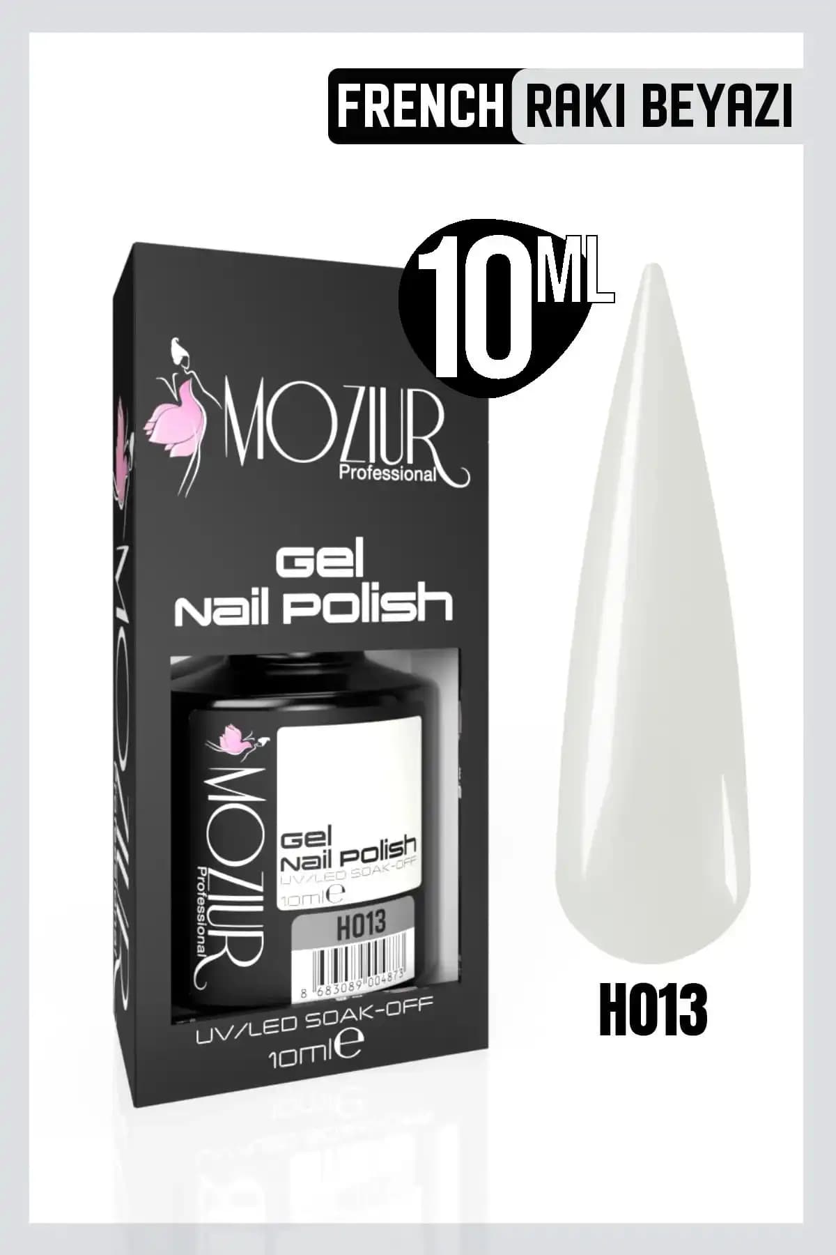 MOZIUR Kalıcı Oje UV Led H013 Beyaz Renk 10ml - Uzun Süre Kalıcı ve Parlak Tırnak Bakımı