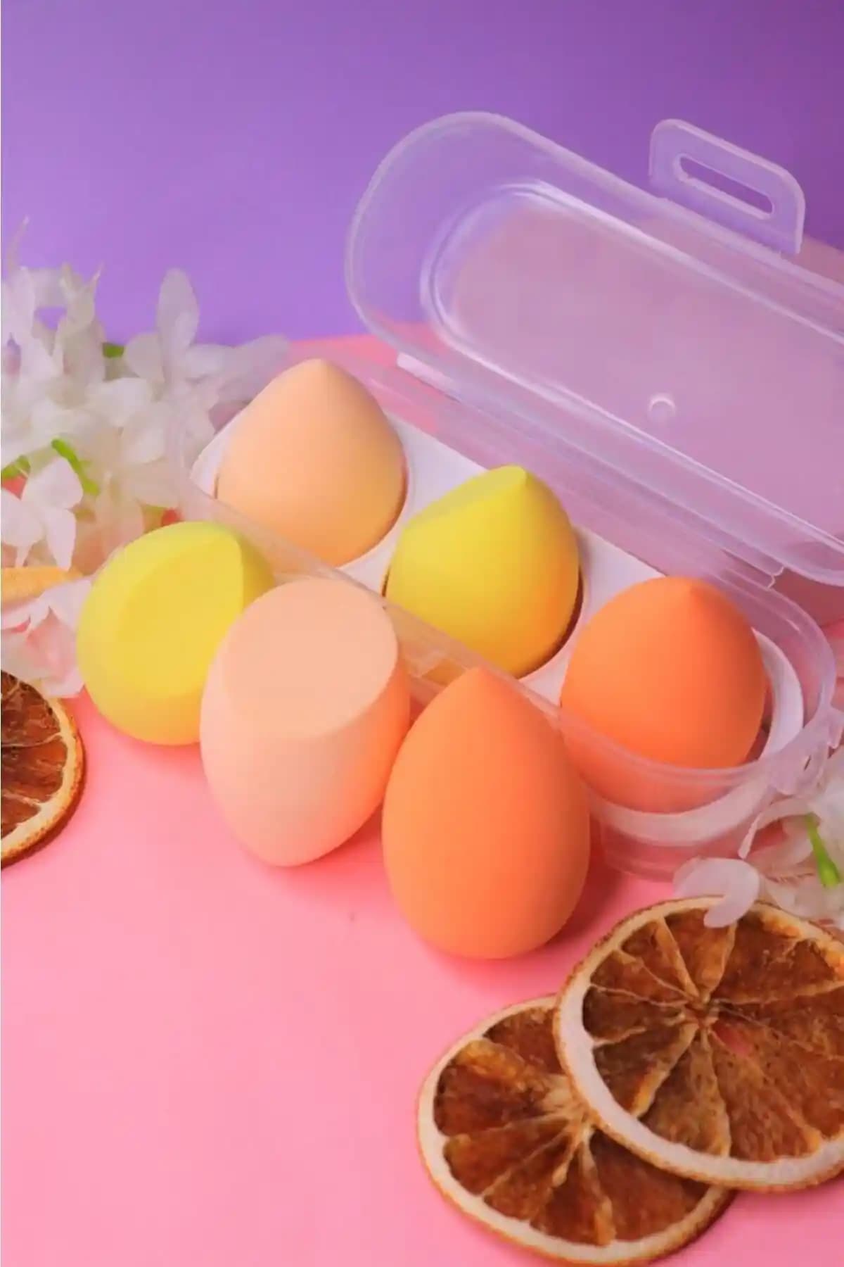 Makyajınıza Renk Katacak MUJGAN 3'lü Standlı Sarı Makyaj Süngeri Seti