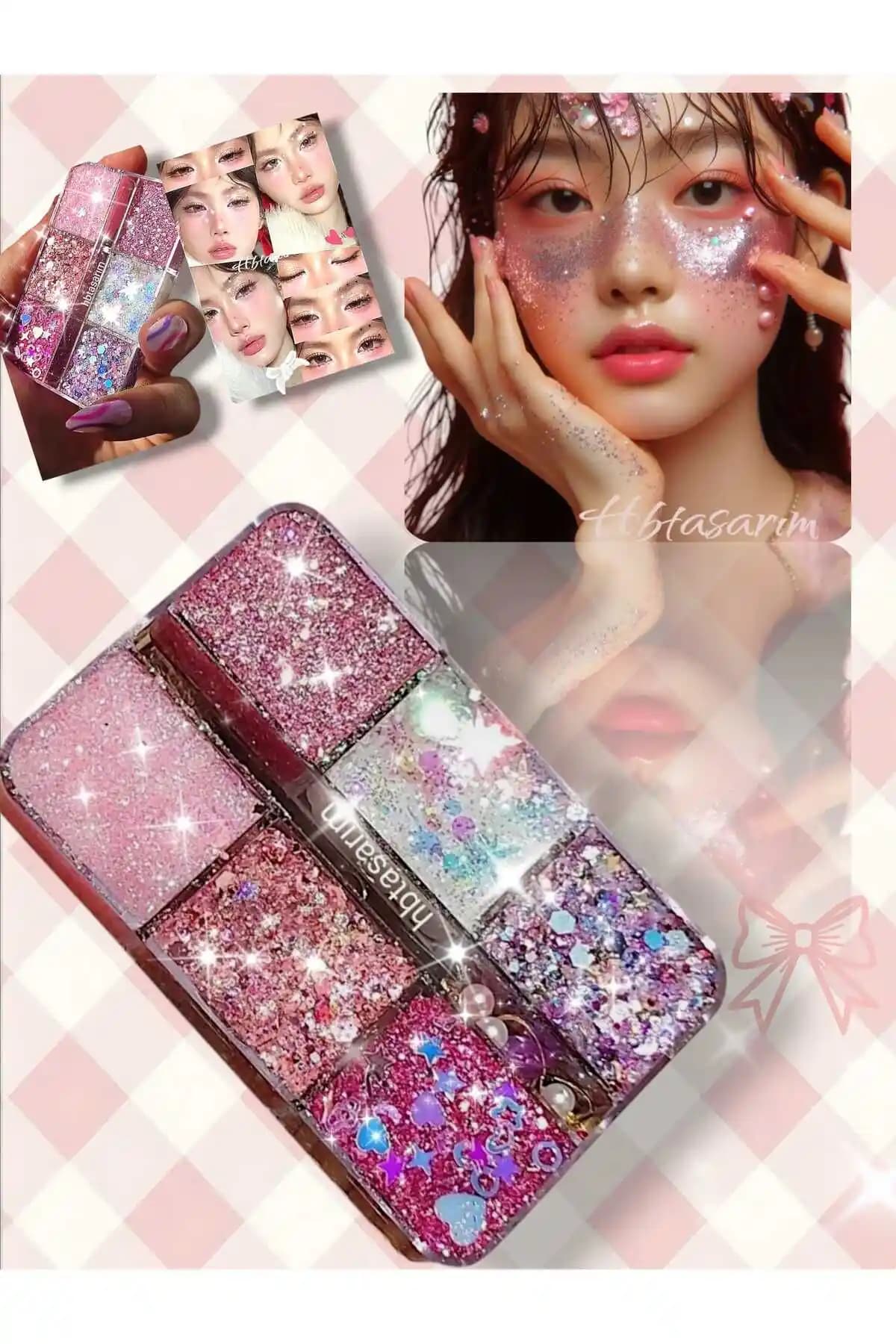 Glitter Göz Farları Karşılaştırması: Hbtasarim ve Roesıa Rose Cosmetics Ürünleri