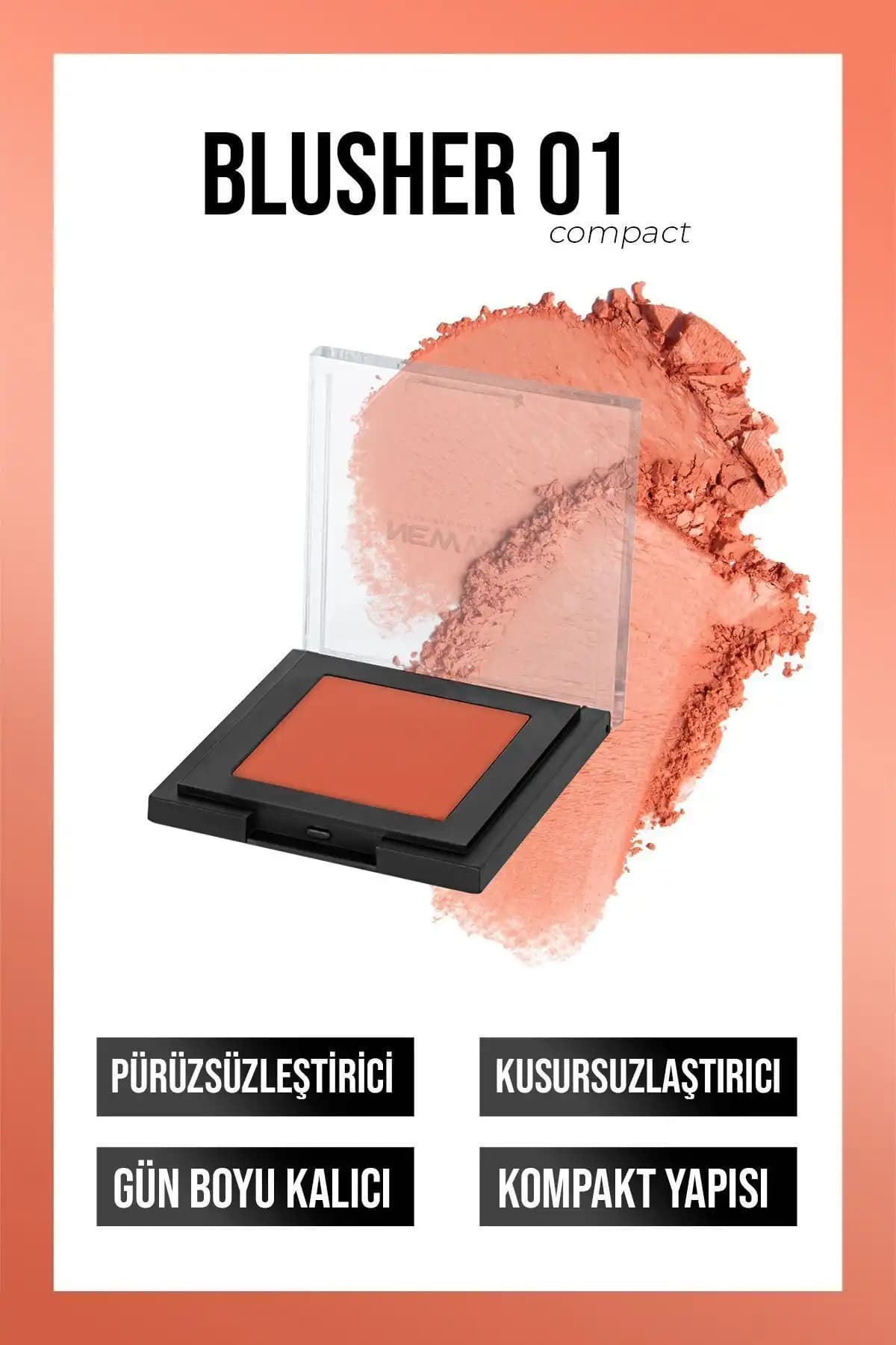 New Well Powder Blusher 01 Doğal ve Kalıcı Mat Toz Allık Türkiye Menşeli