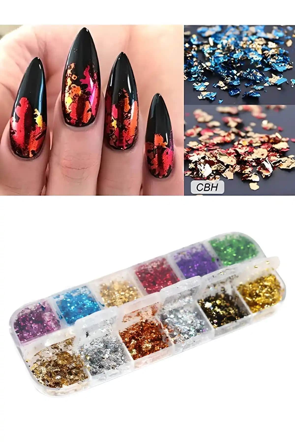 Ocean Tırnak Süsleme Folyo Parçaları Renkli ve Parlak Nail Art İçin Uygun Tasarım Seçenekleri